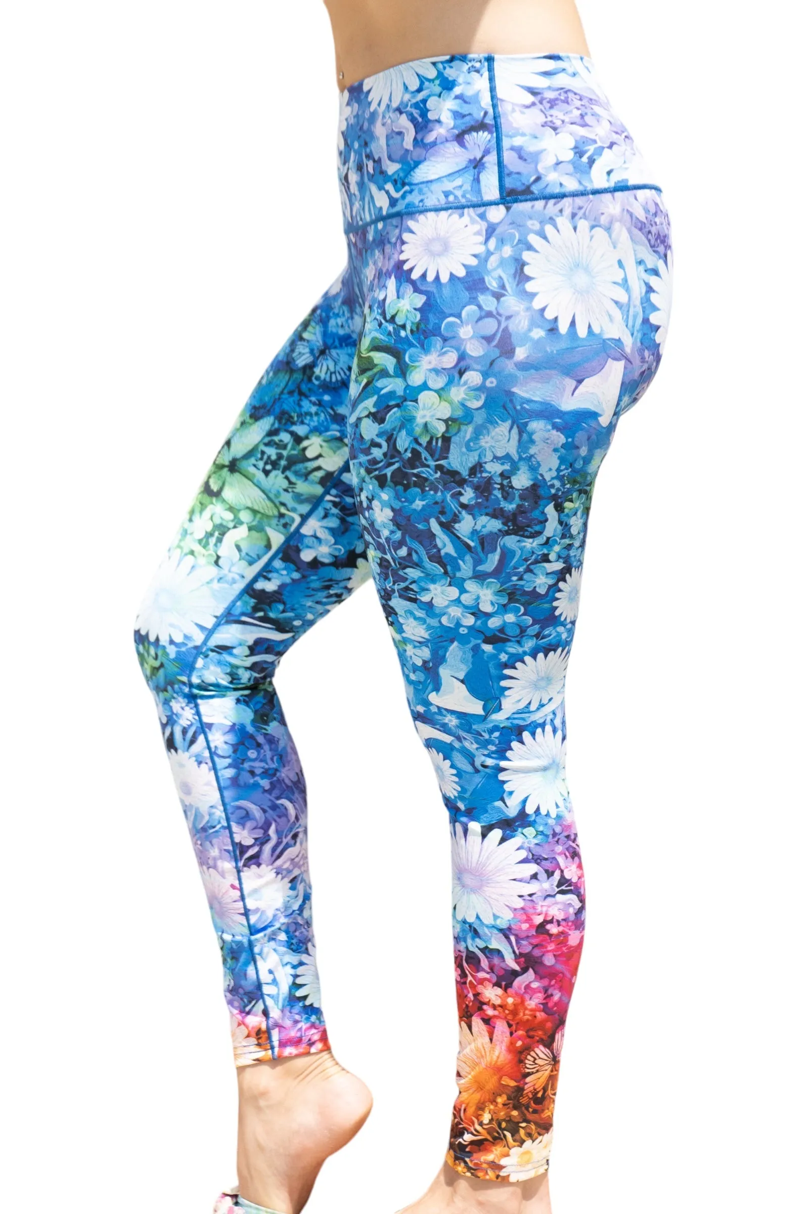 Floral Burst Tie Dye Yoga Pants