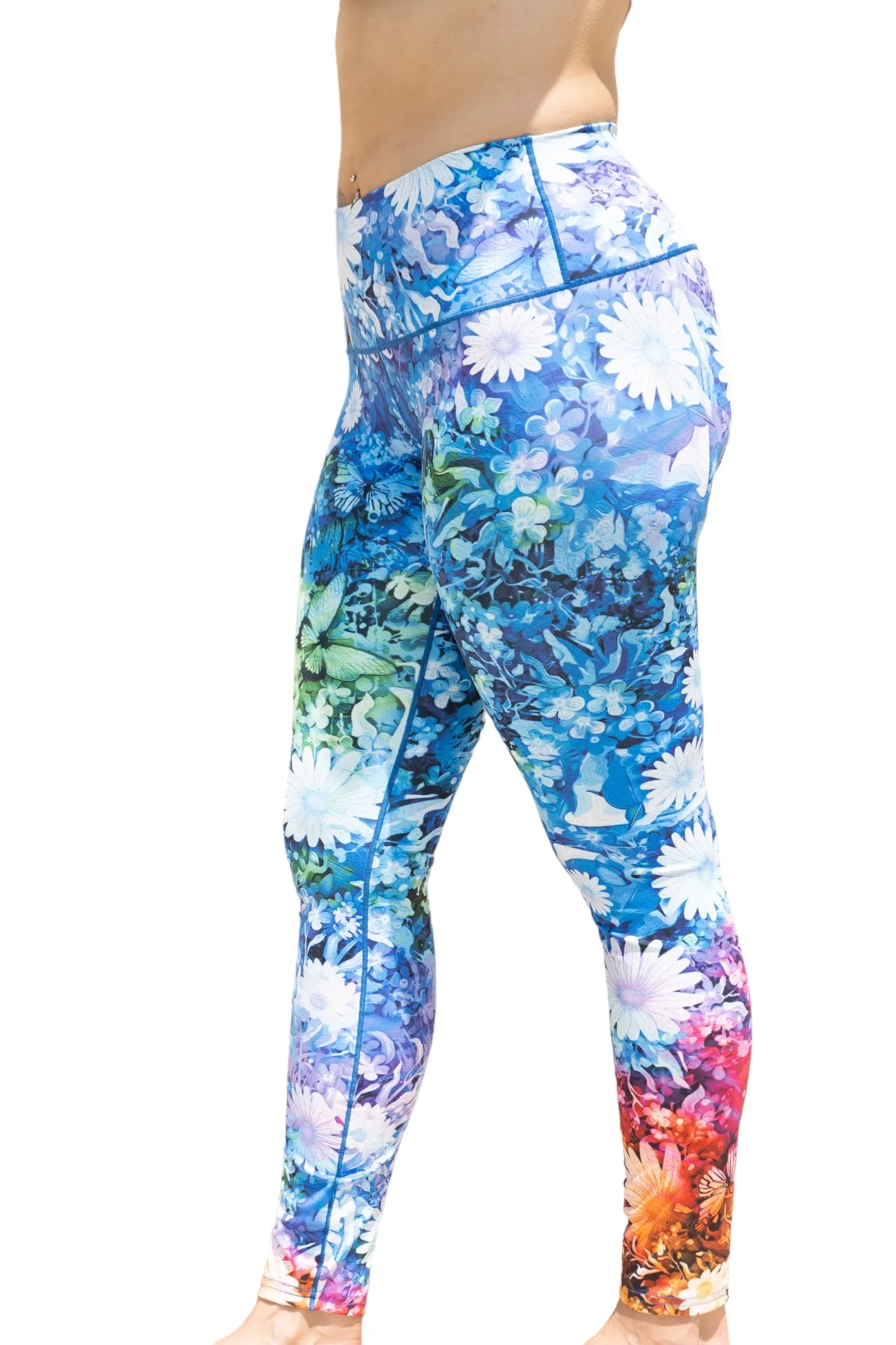 Floral Burst Tie Dye Yoga Pants