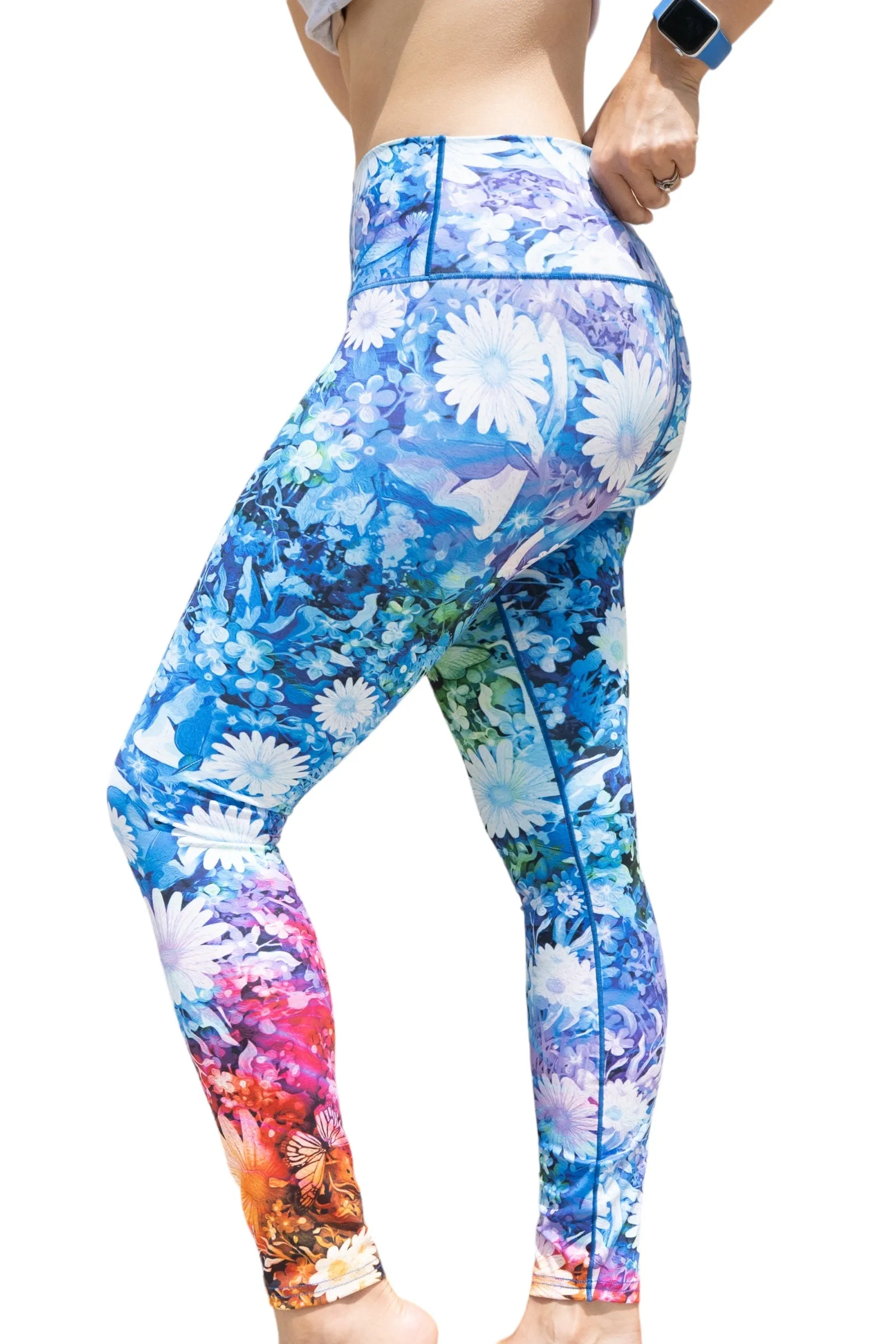 Floral Burst Tie Dye Yoga Pants
