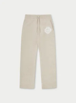 FLUFFY EMBLEM KNITTED JOGGERS - BEIGE