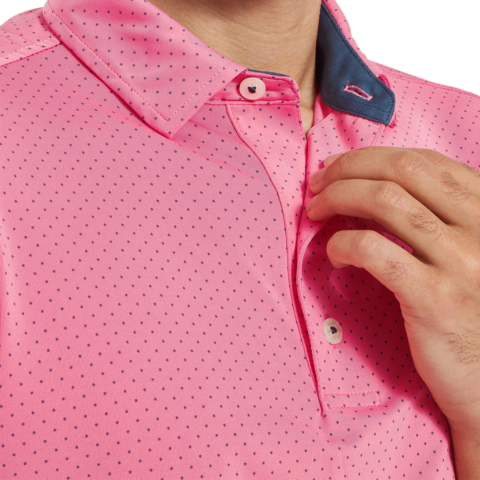 FootJoy Stretch Dot Print Lisle Golf Shirt