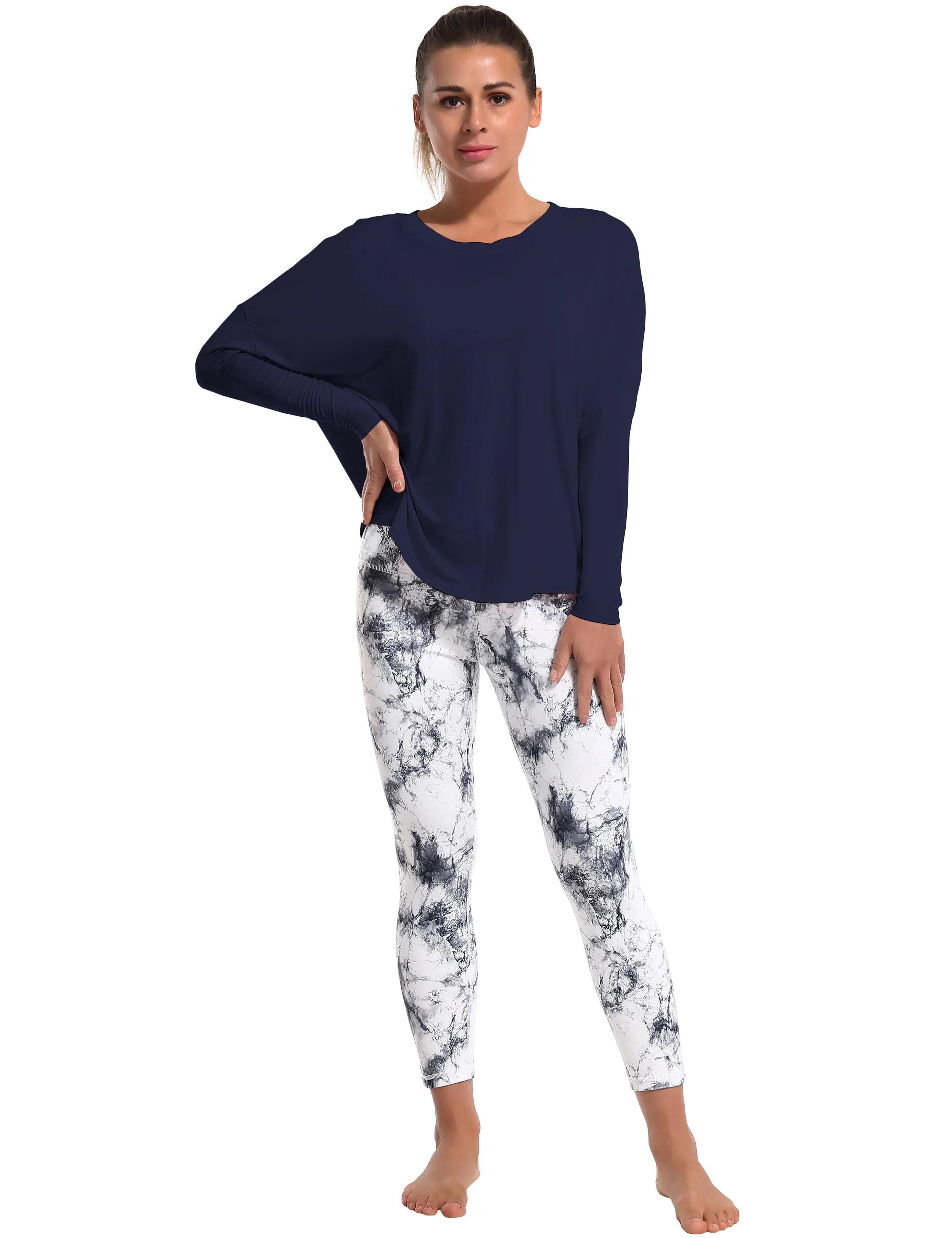 Golf Batwing Tunic Tops darknavy_Golf