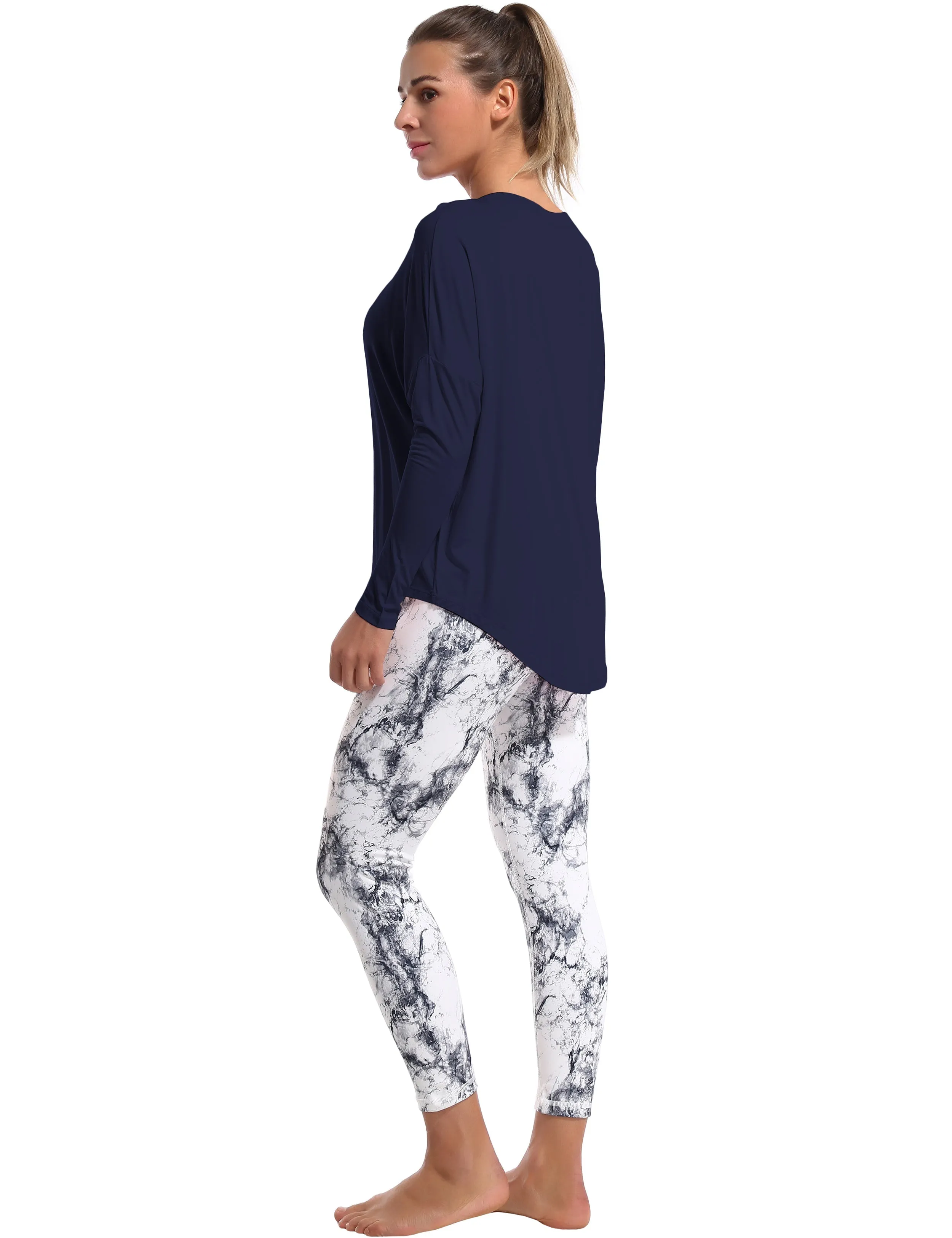 Golf Batwing Tunic Tops darknavy_Golf