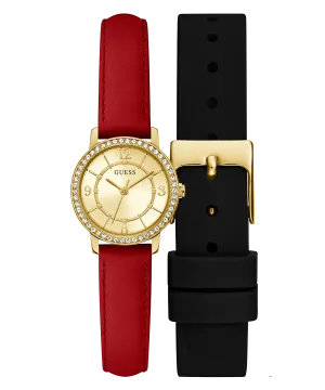 GUESS Ladies Gold Tone Analog Watch Box Set