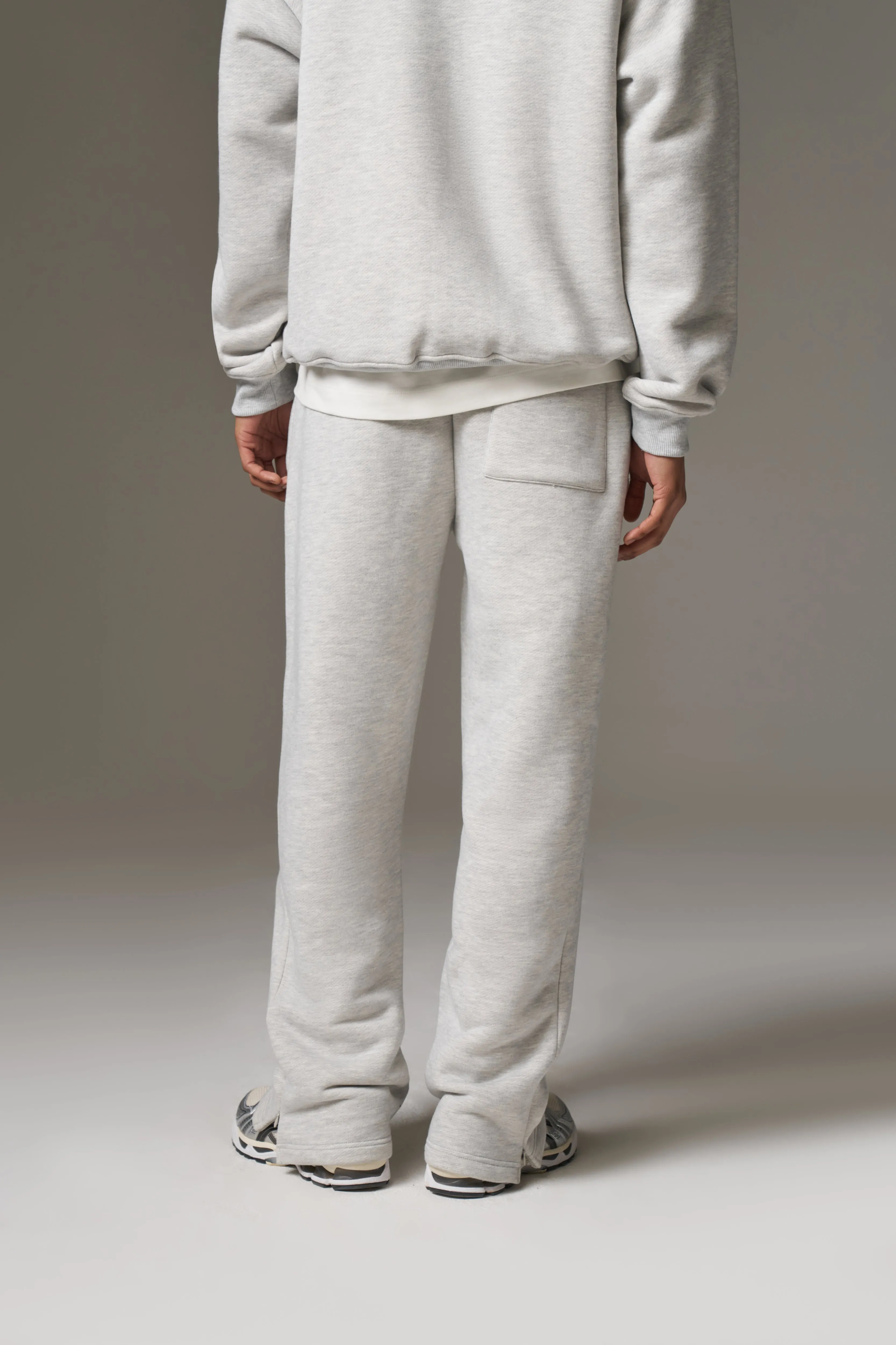 HEAVYWEIGHT EMBLEM APPLIQUE JOGGERS - GREY MARL