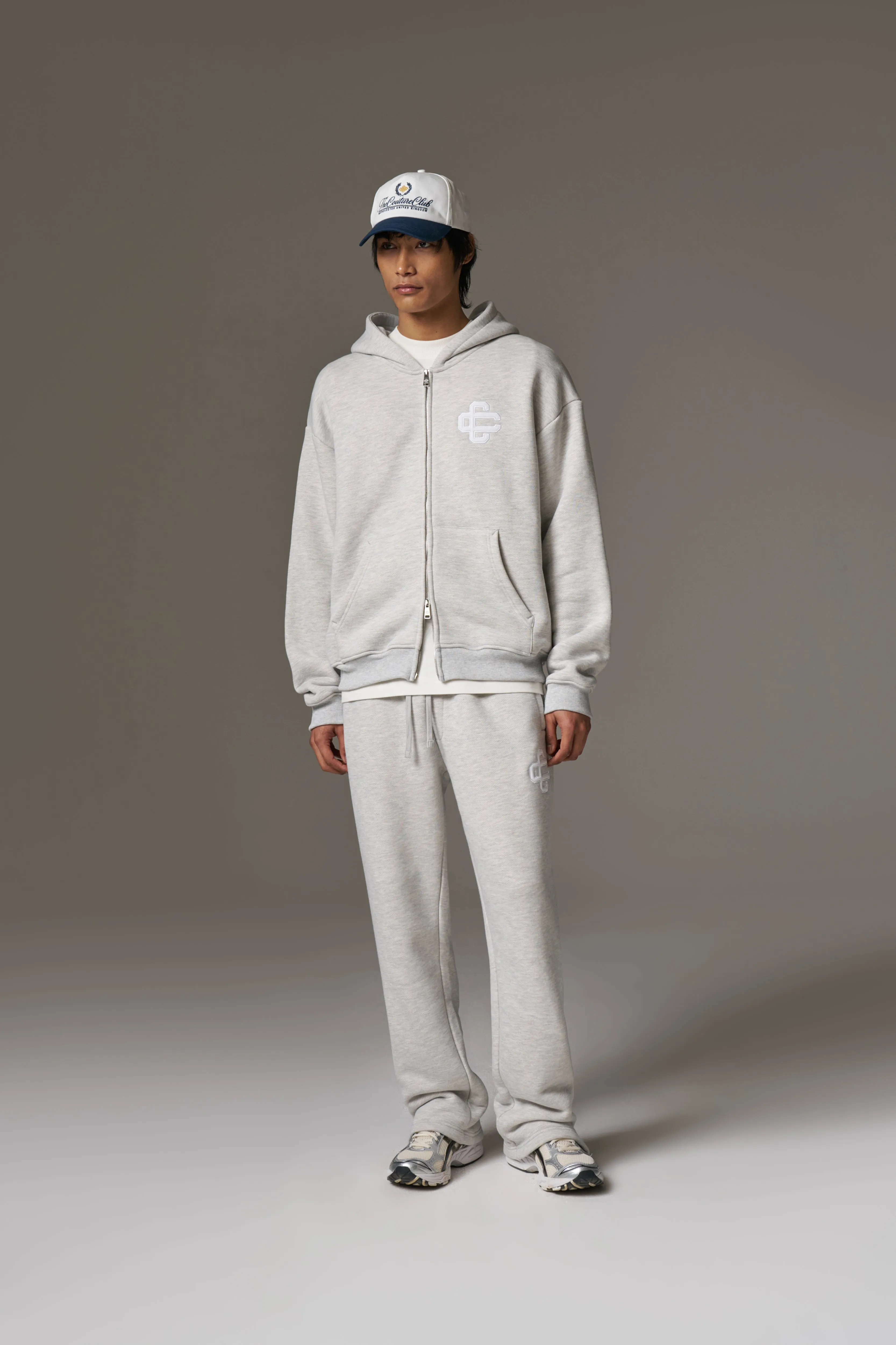 HEAVYWEIGHT EMBLEM APPLIQUE JOGGERS - GREY MARL