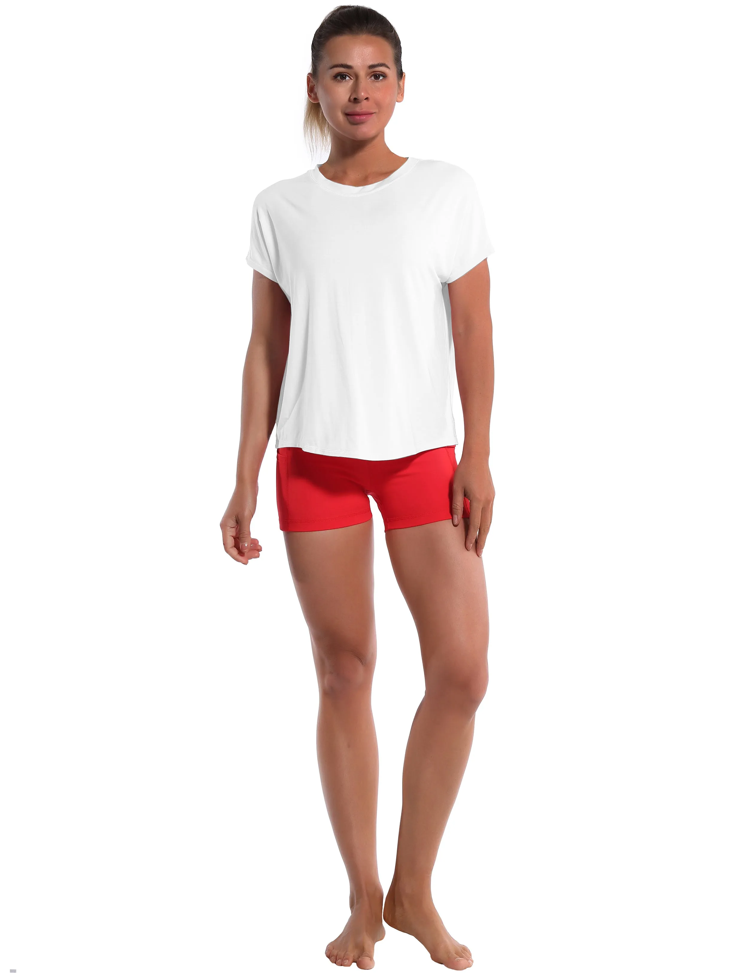 Hip Length Short Sleeve Shirt white_Golf