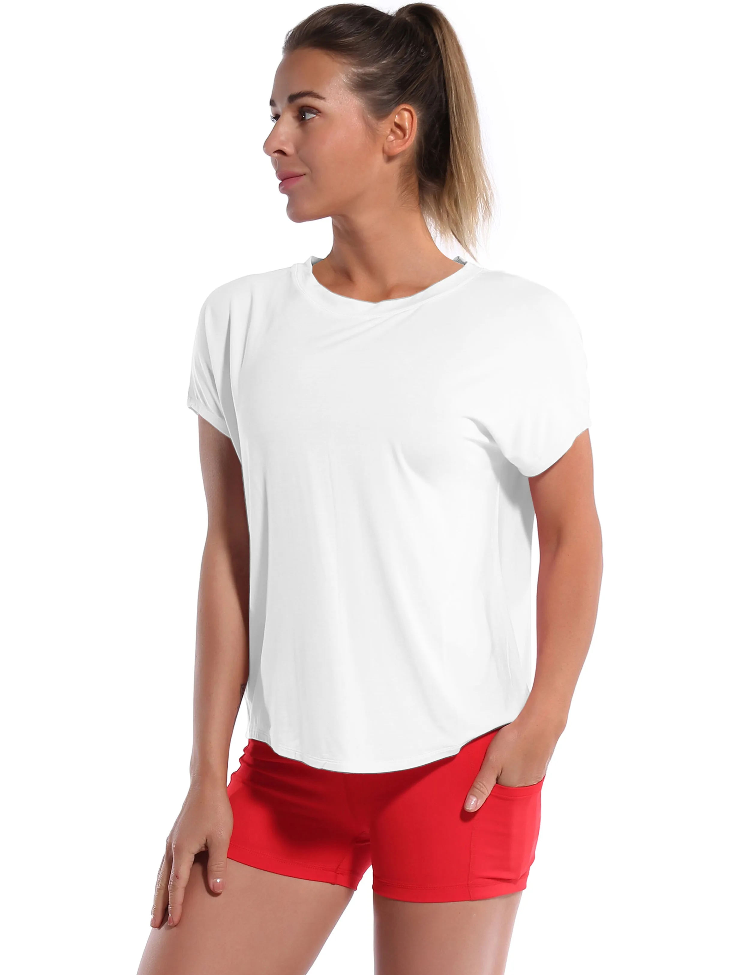 Hip Length Short Sleeve Shirt white_Golf