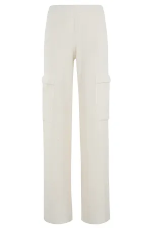 Ivory Wide-Leg Jogging Pants