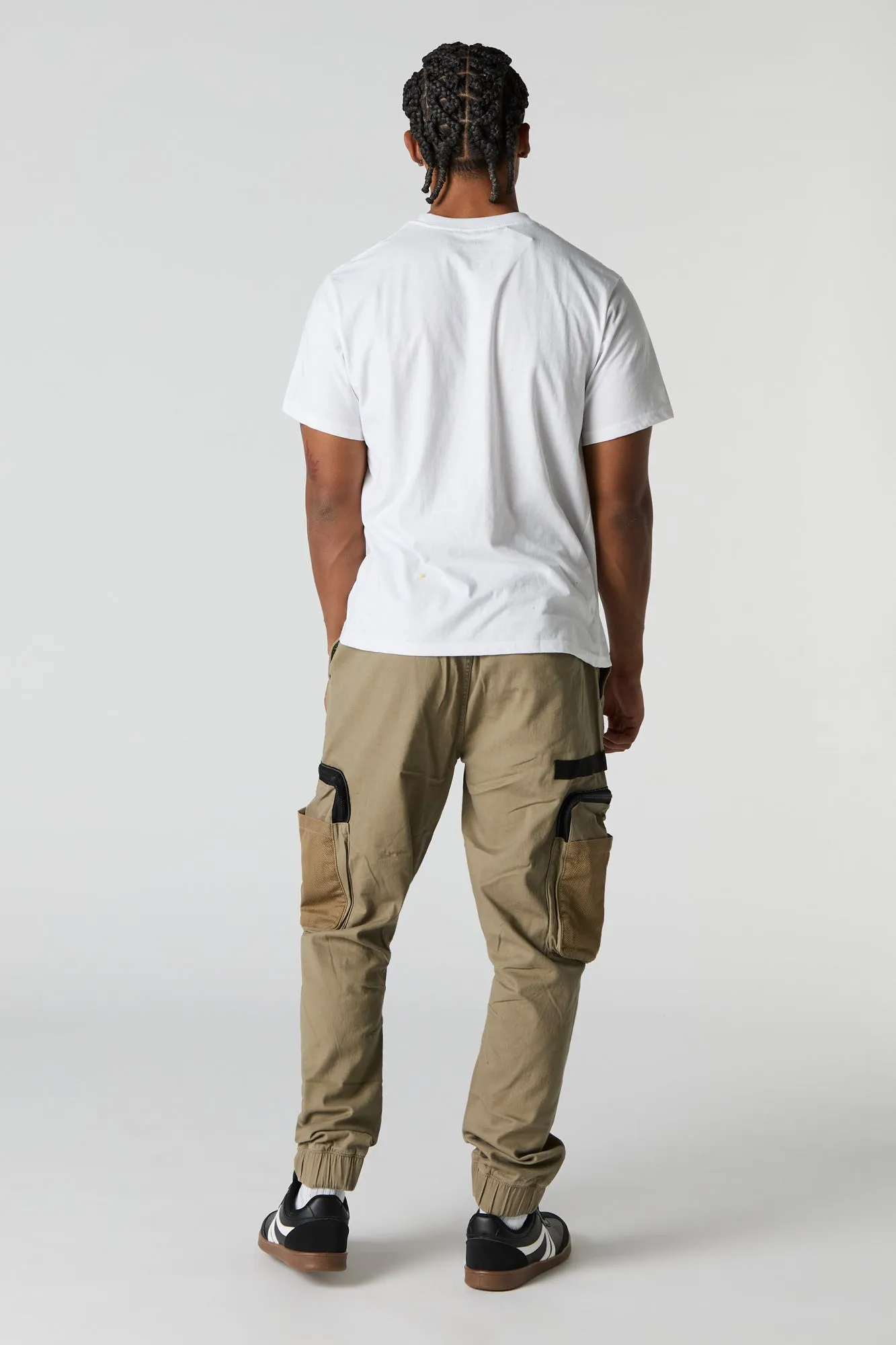 Jogger cargo avec poches en filet à fermeture à glissière