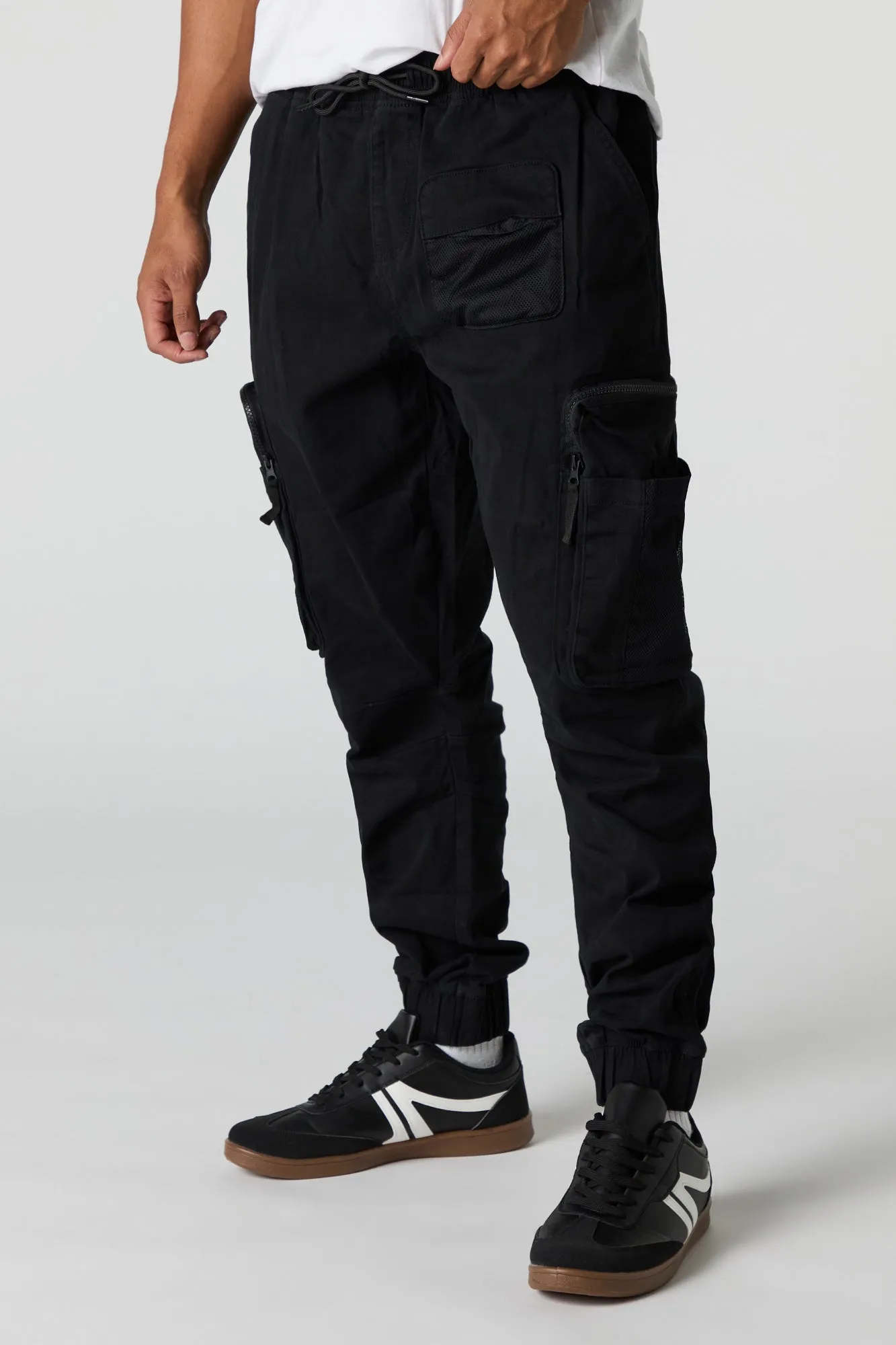 Jogger cargo avec poches en filet à fermeture à glissière