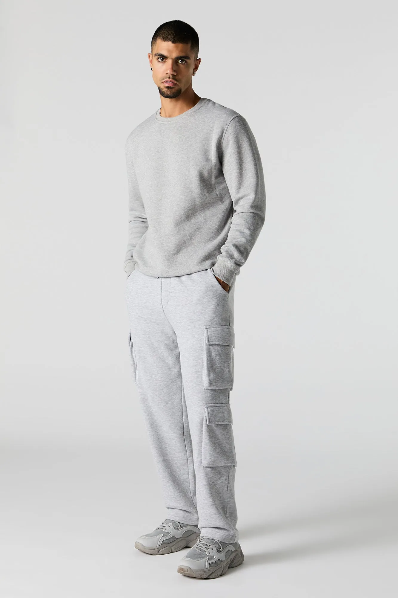 Jogger cargo en molleton avec poches multiples