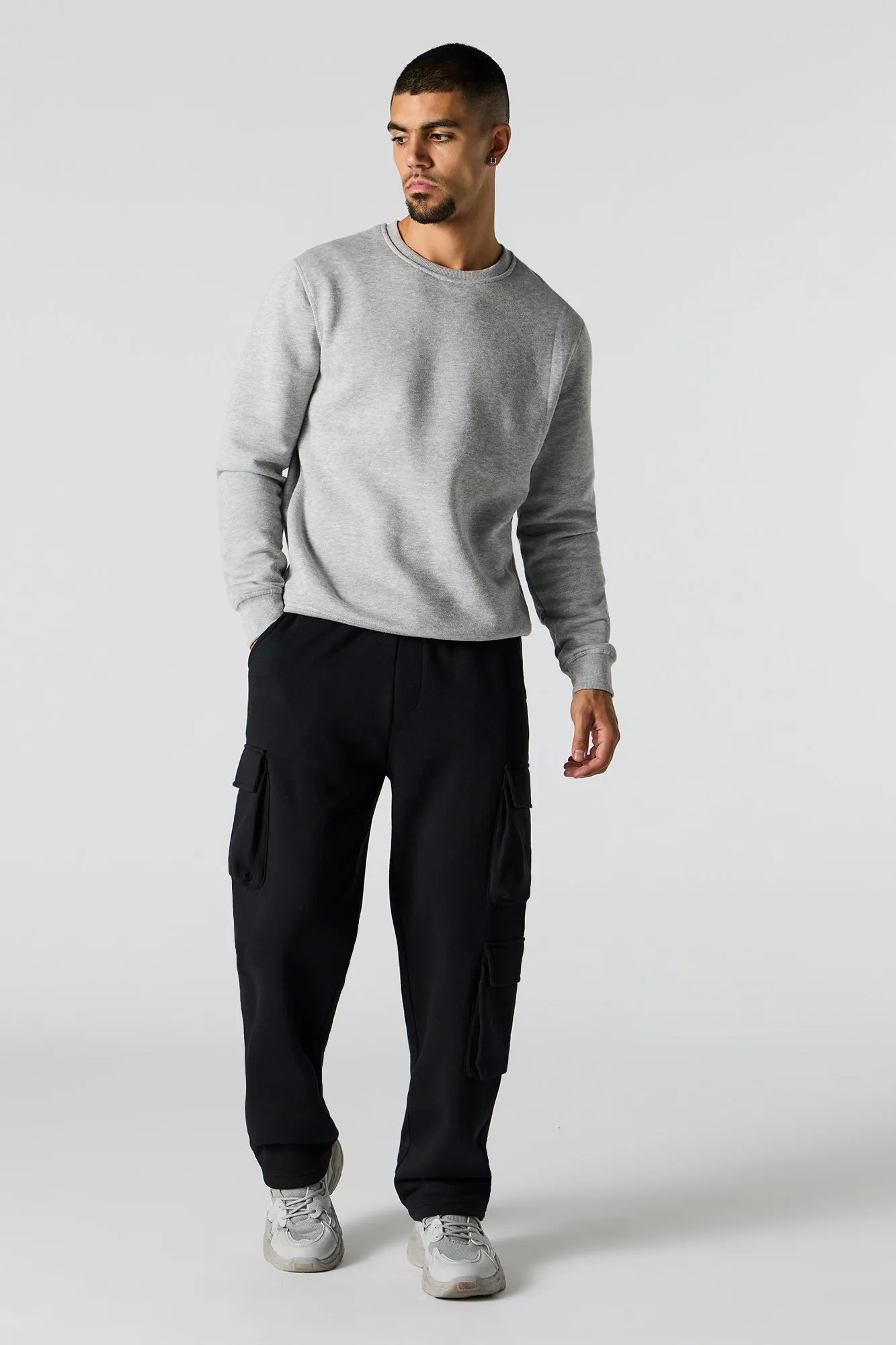 Jogger cargo en molleton avec poches multiples