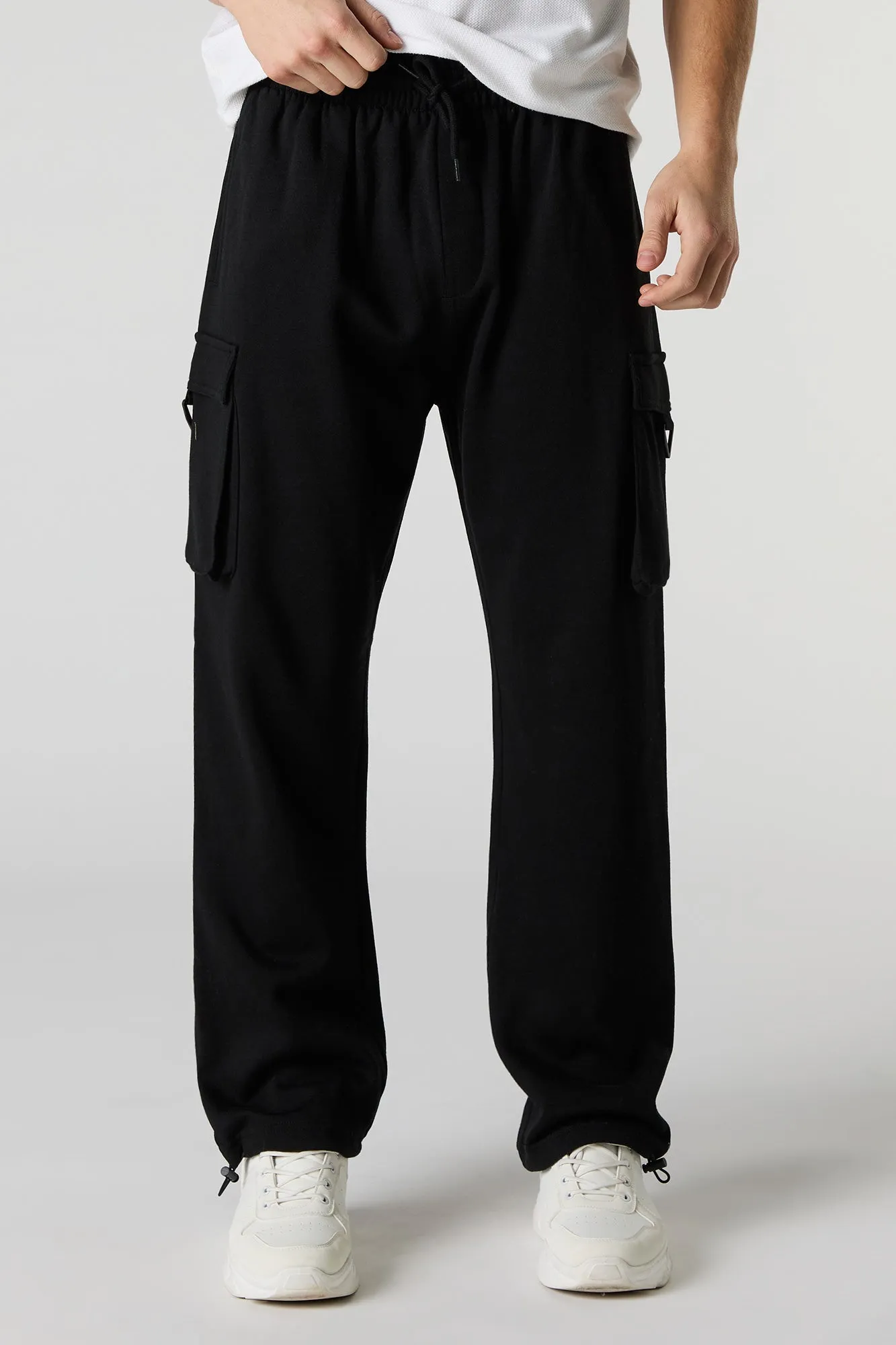 Jogger cargo en molleton avec taille à barillet