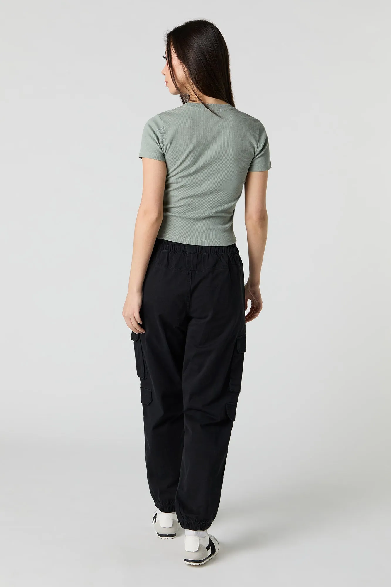 Jogger cargo à taille coulissante