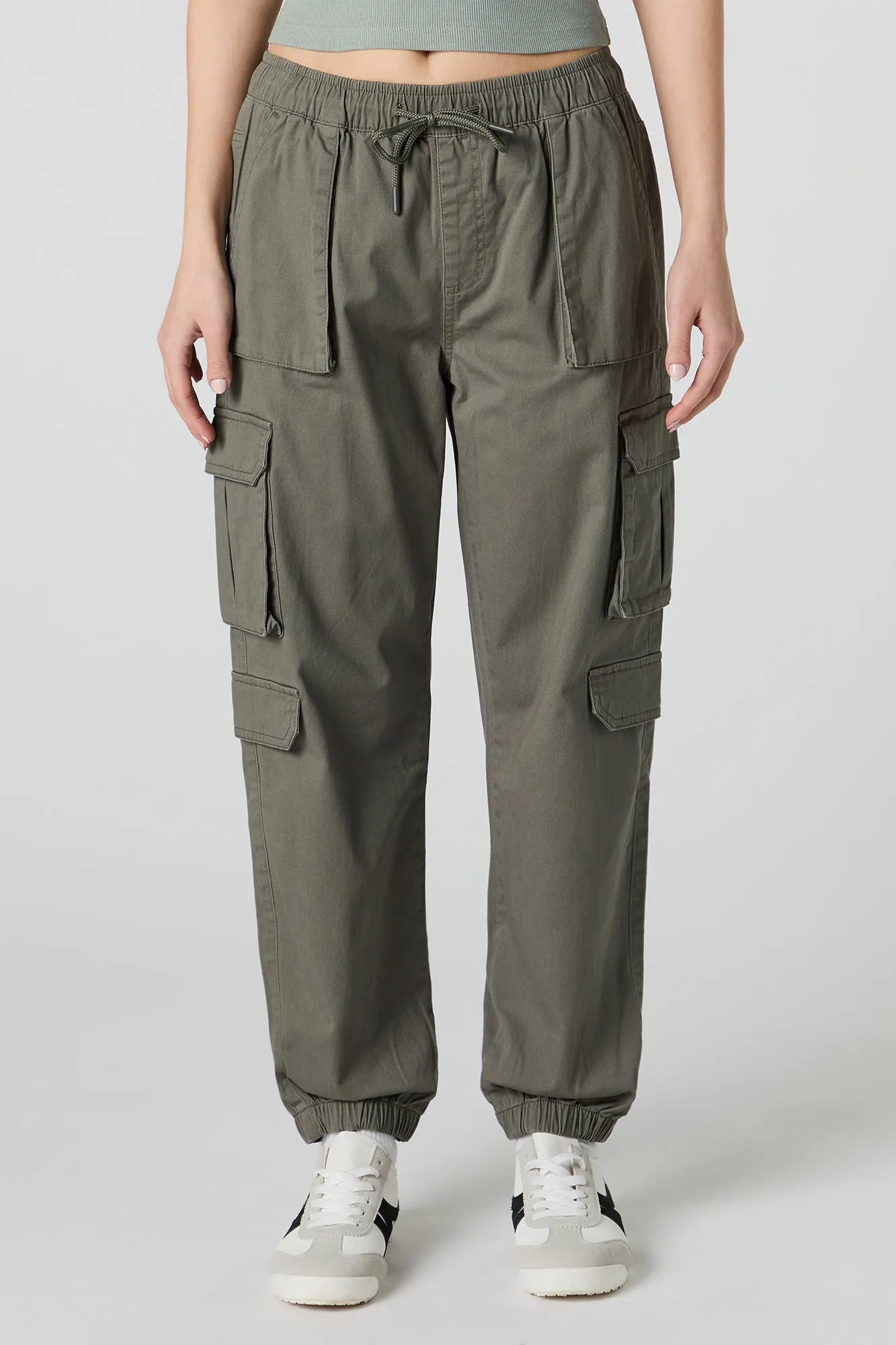 Jogger cargo à taille coulissante