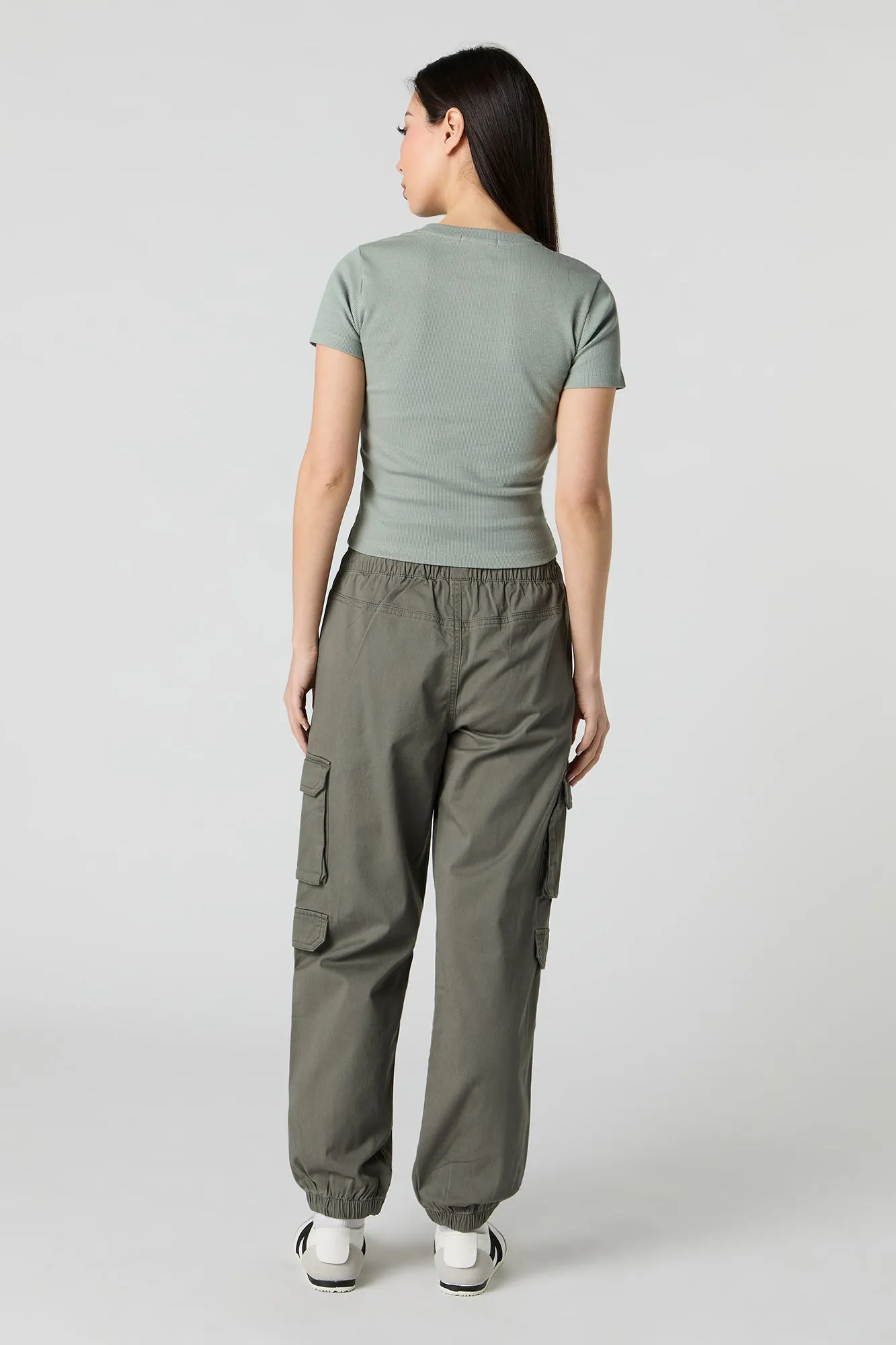 Jogger cargo à taille coulissante