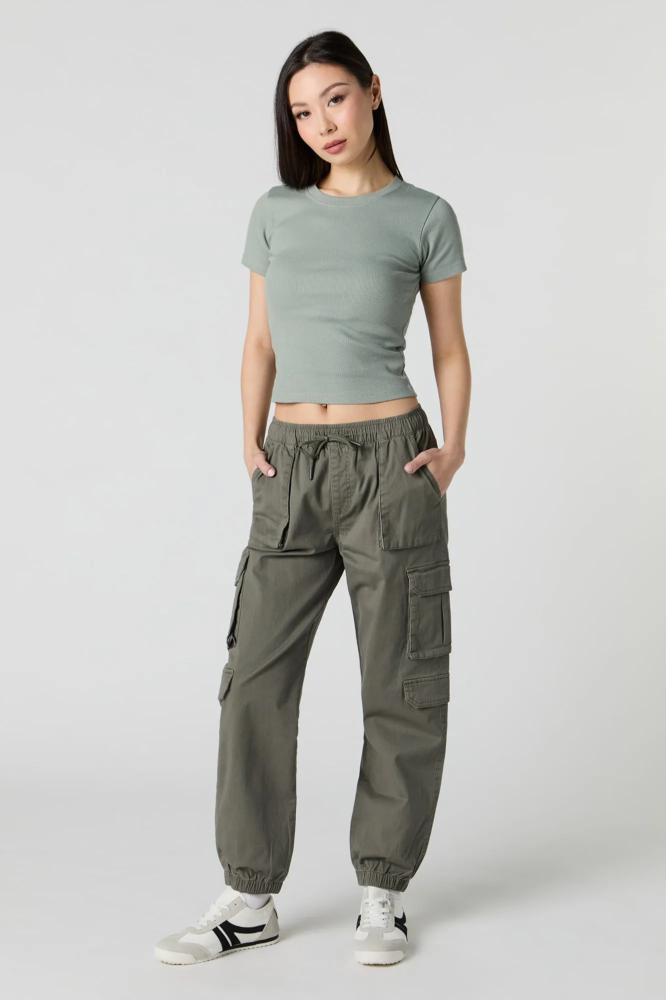 Jogger cargo à taille coulissante