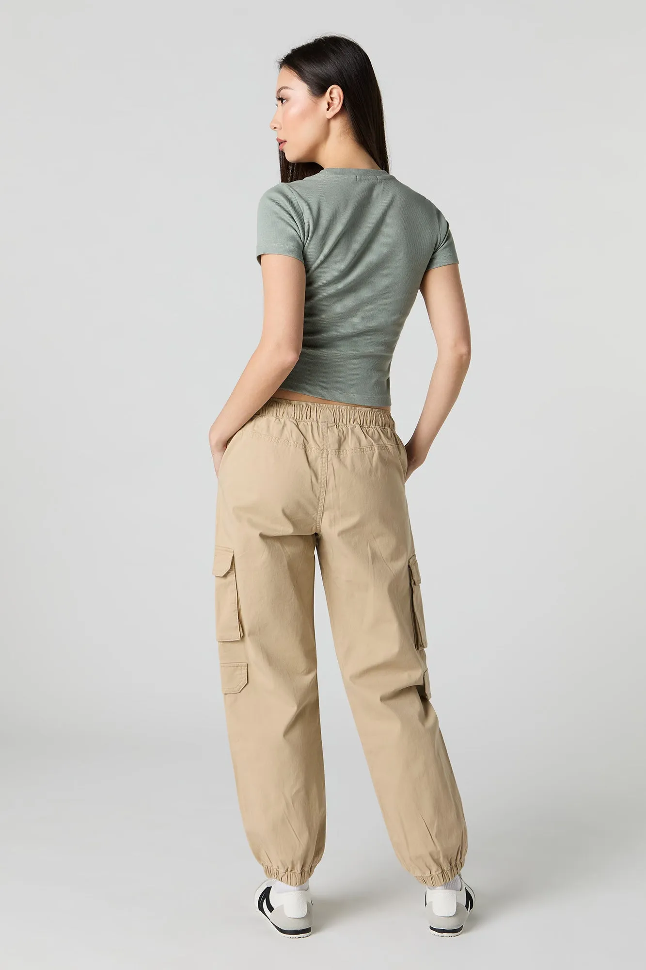 Jogger cargo à taille coulissante
