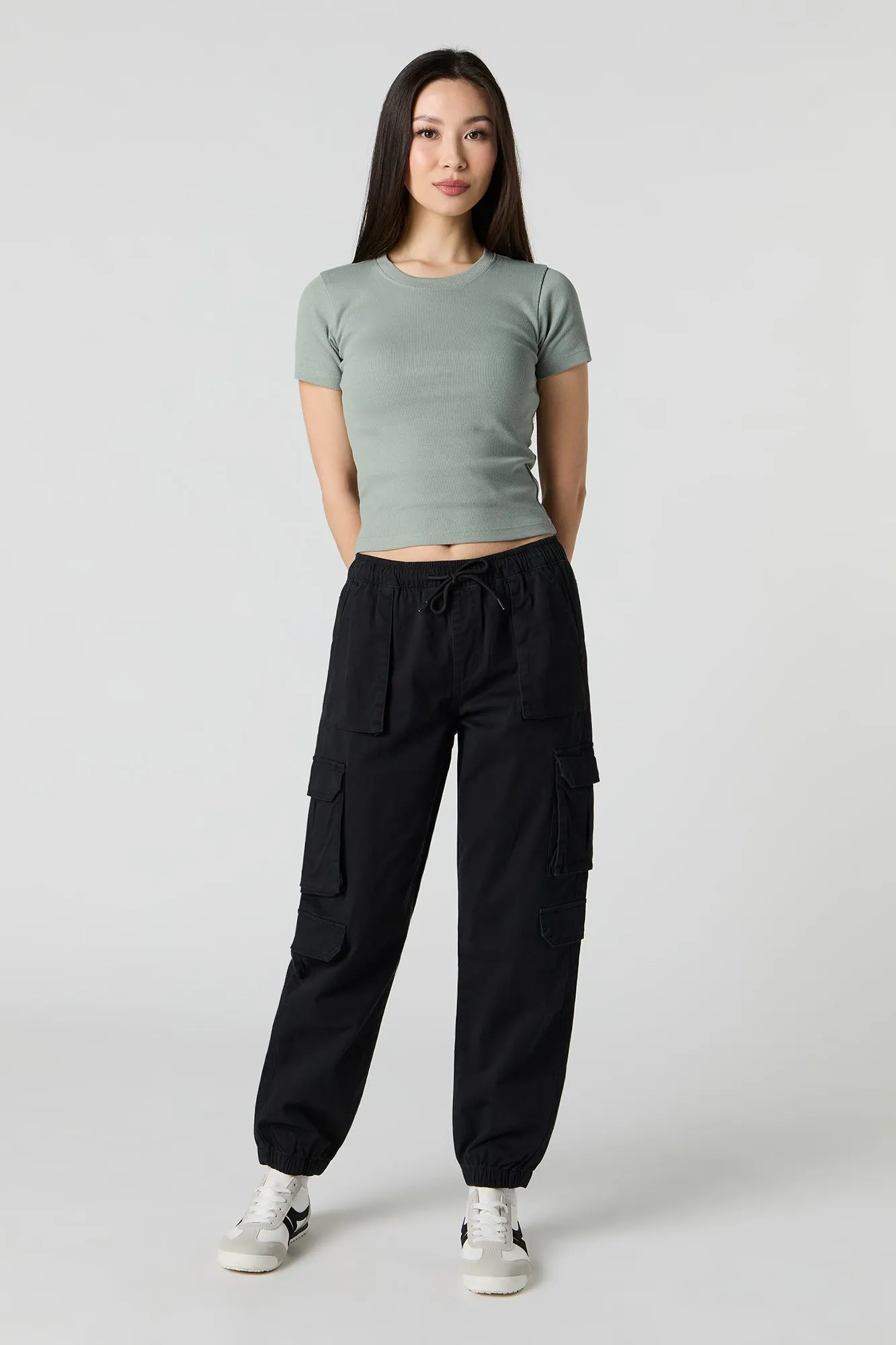 Jogger cargo à taille coulissante