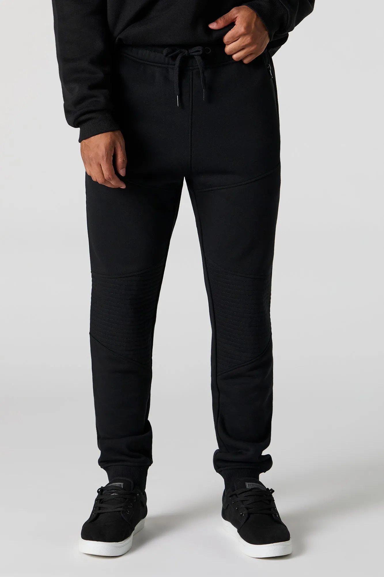 Jogger de style moto en molleton