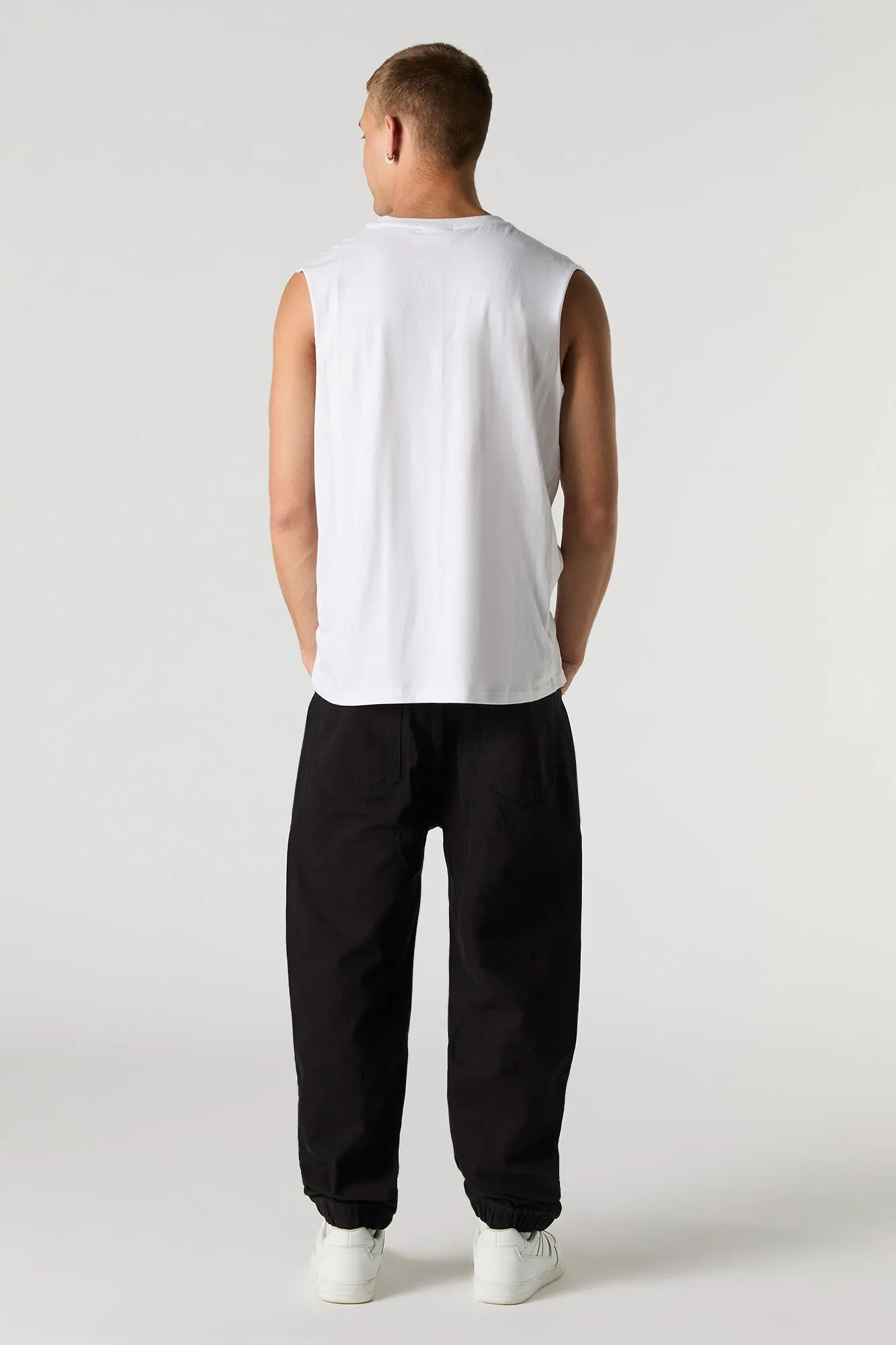 Jogger en denim d'aspect usé