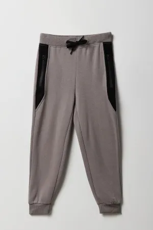 Jogger en molleton avec blocs de couleurs et poches à fermeture à glissière pour enfants