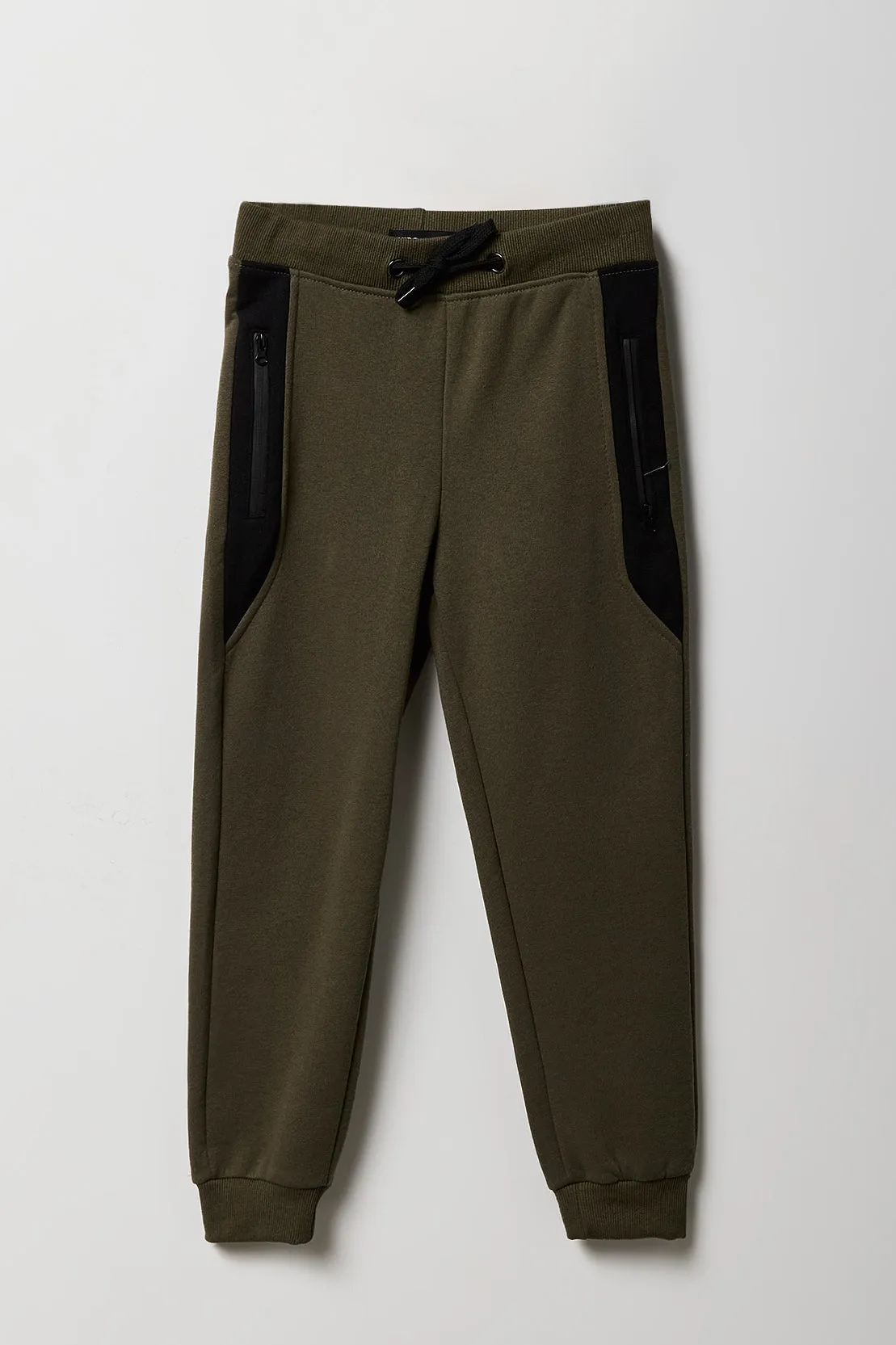 Jogger en molleton avec blocs de couleurs et poches à fermeture à glissière pour enfants