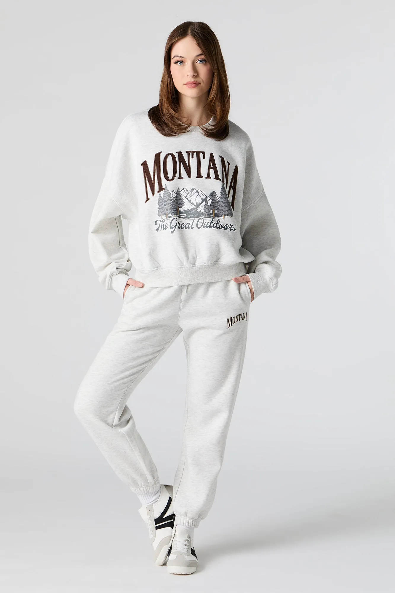 Jogger en molleton avec motif brodé