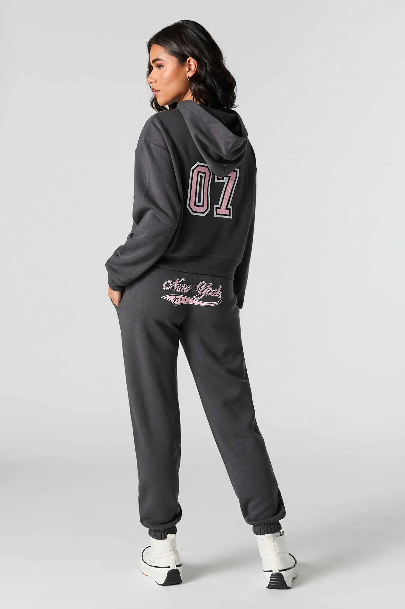 Jogger en molleton avec revers