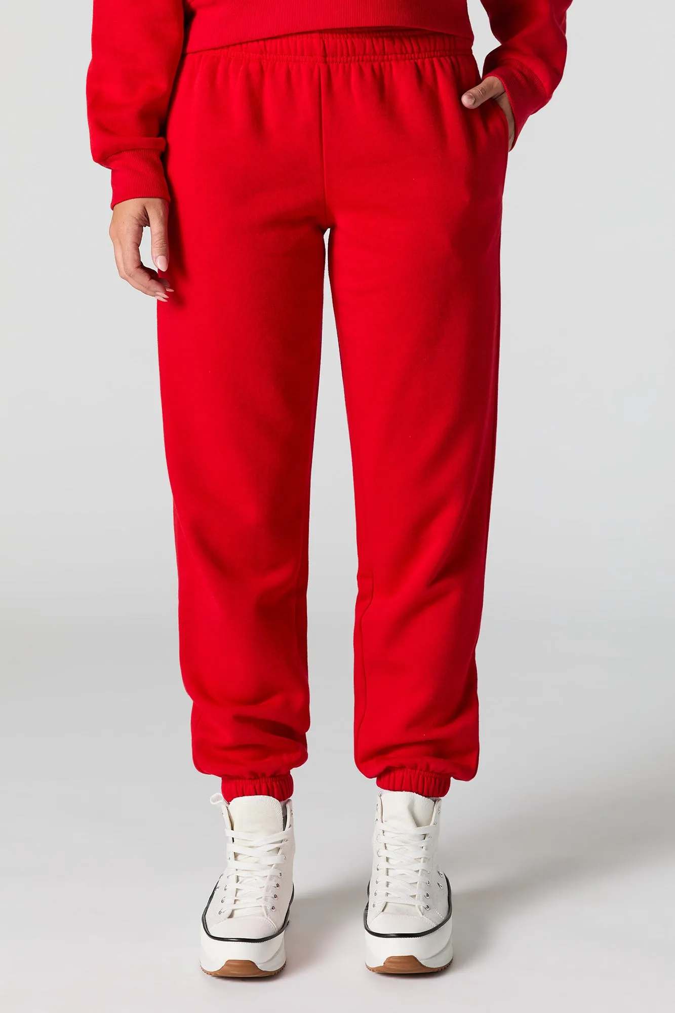 Jogger en molleton avec revers