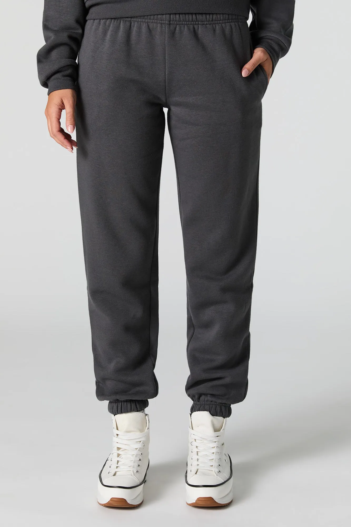 Jogger en molleton avec revers