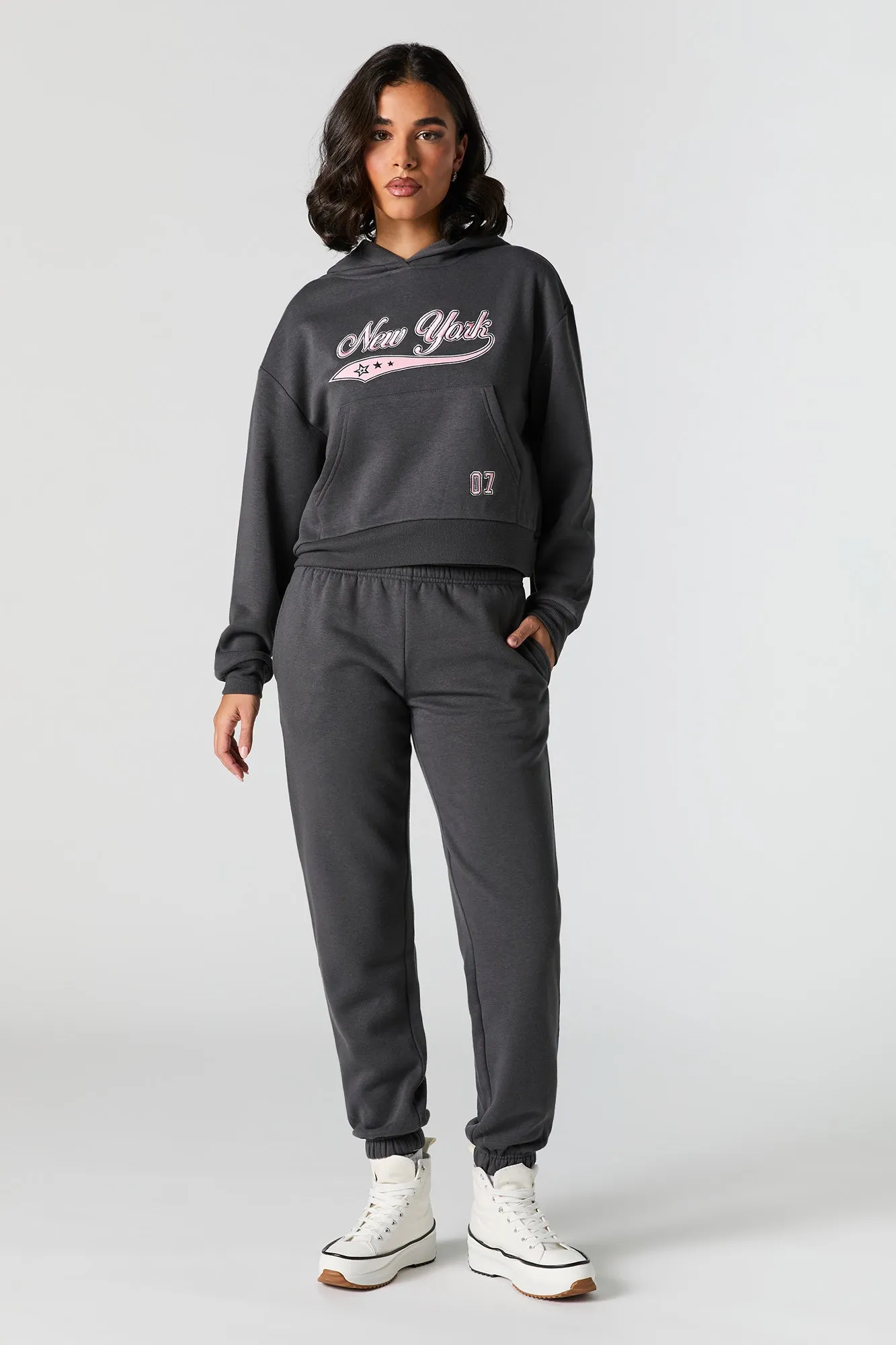 Jogger en molleton avec revers