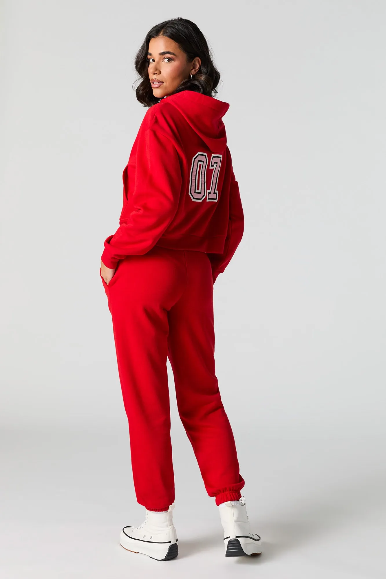 Jogger en molleton avec revers