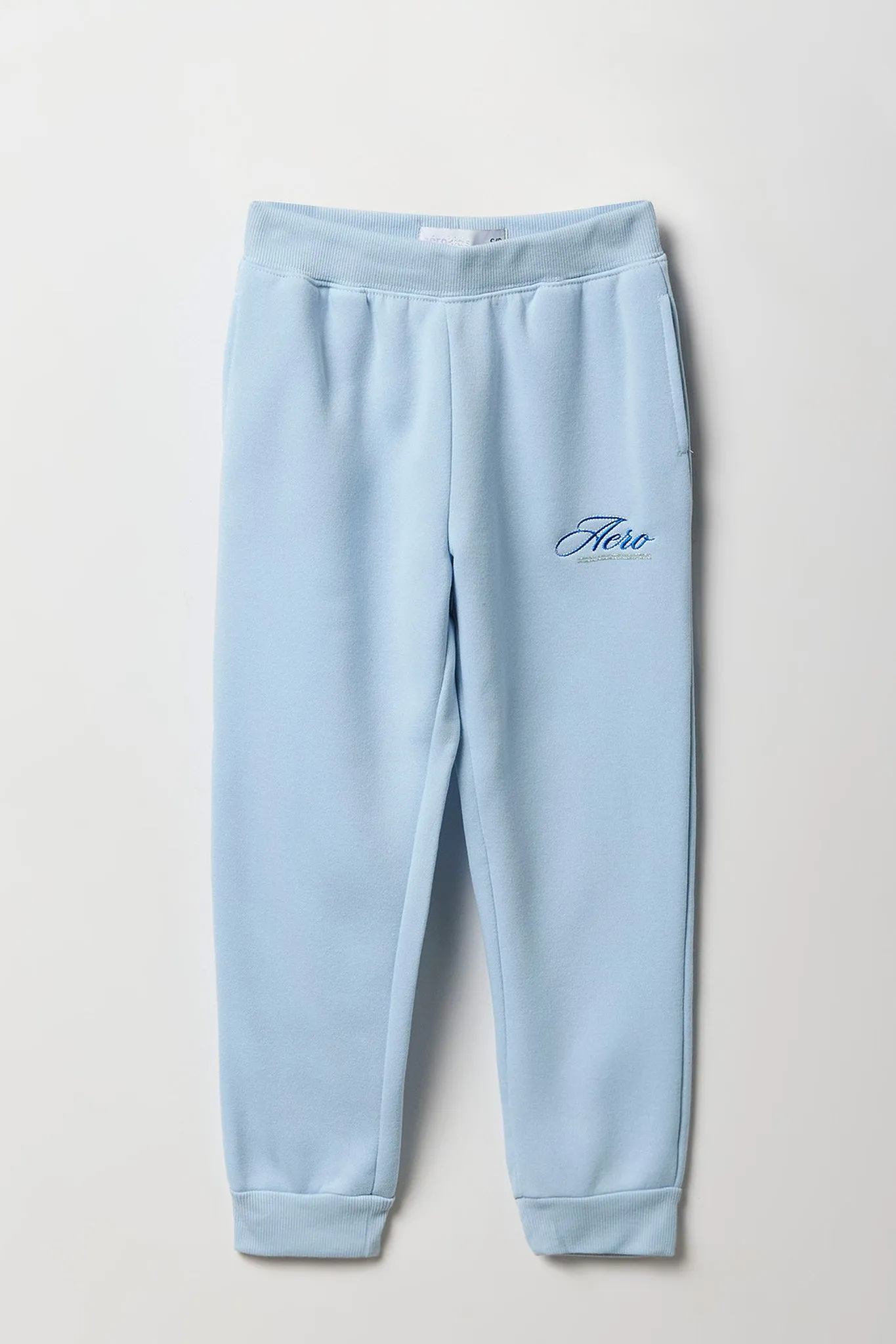 Jogger en molleton bleu avec motif brodé Aero pour fille