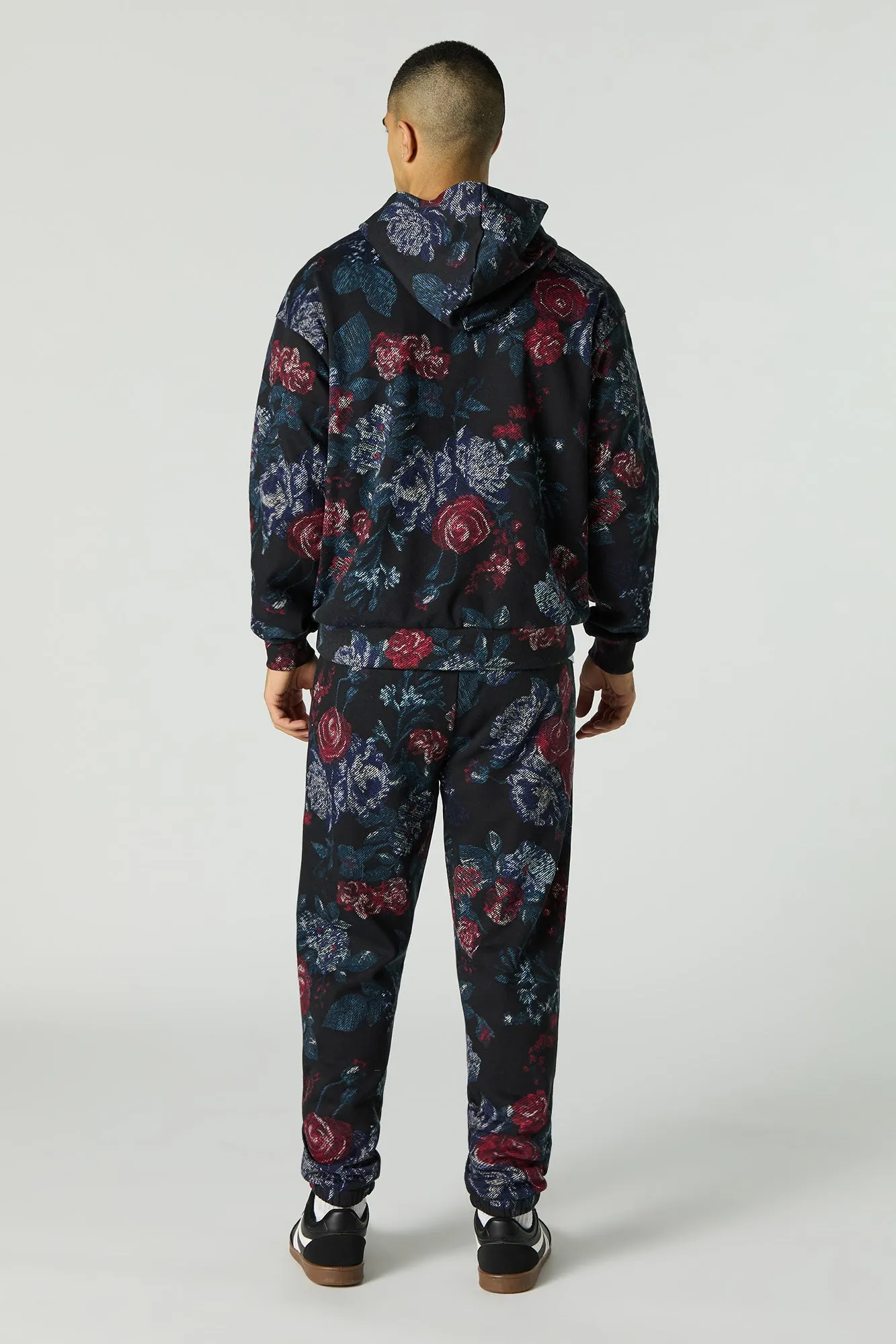 Jogger en molleton à imprimé floral