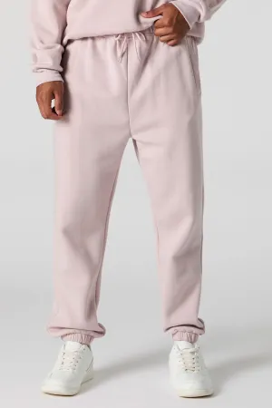 Jogger en molleton uni à taille coulissante