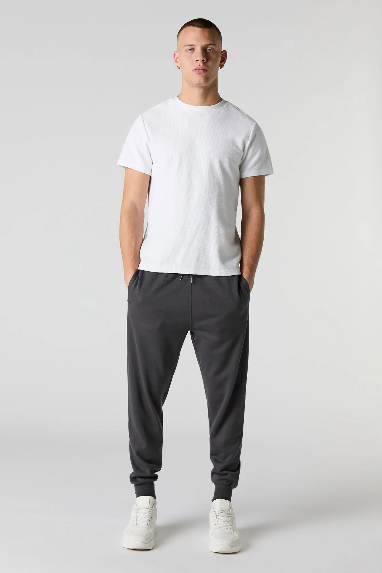 Jogger en molleton uni