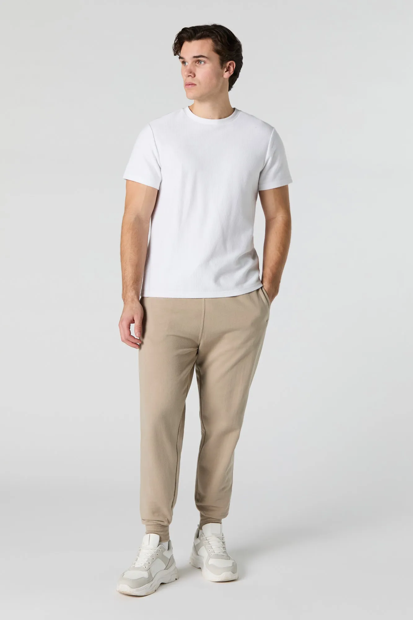 Jogger en molleton uni