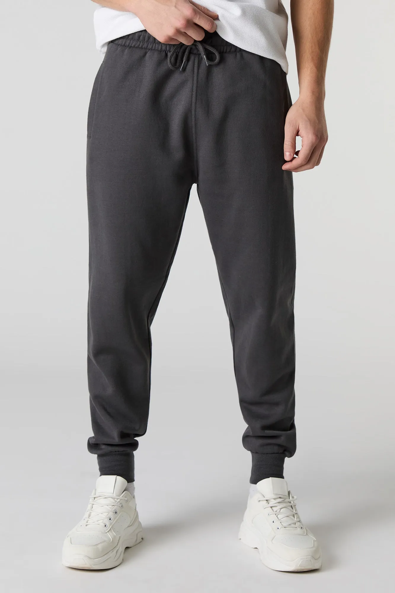 Jogger en molleton uni