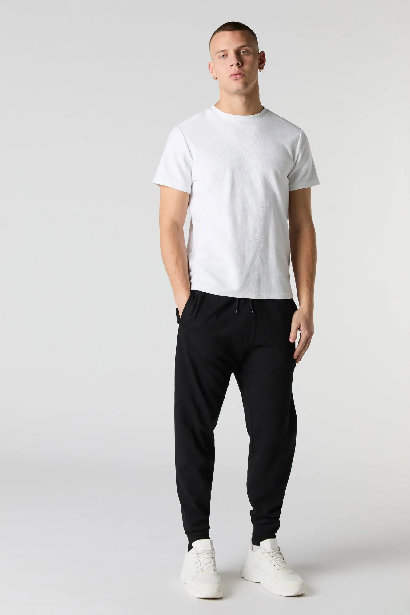 Jogger en molleton uni