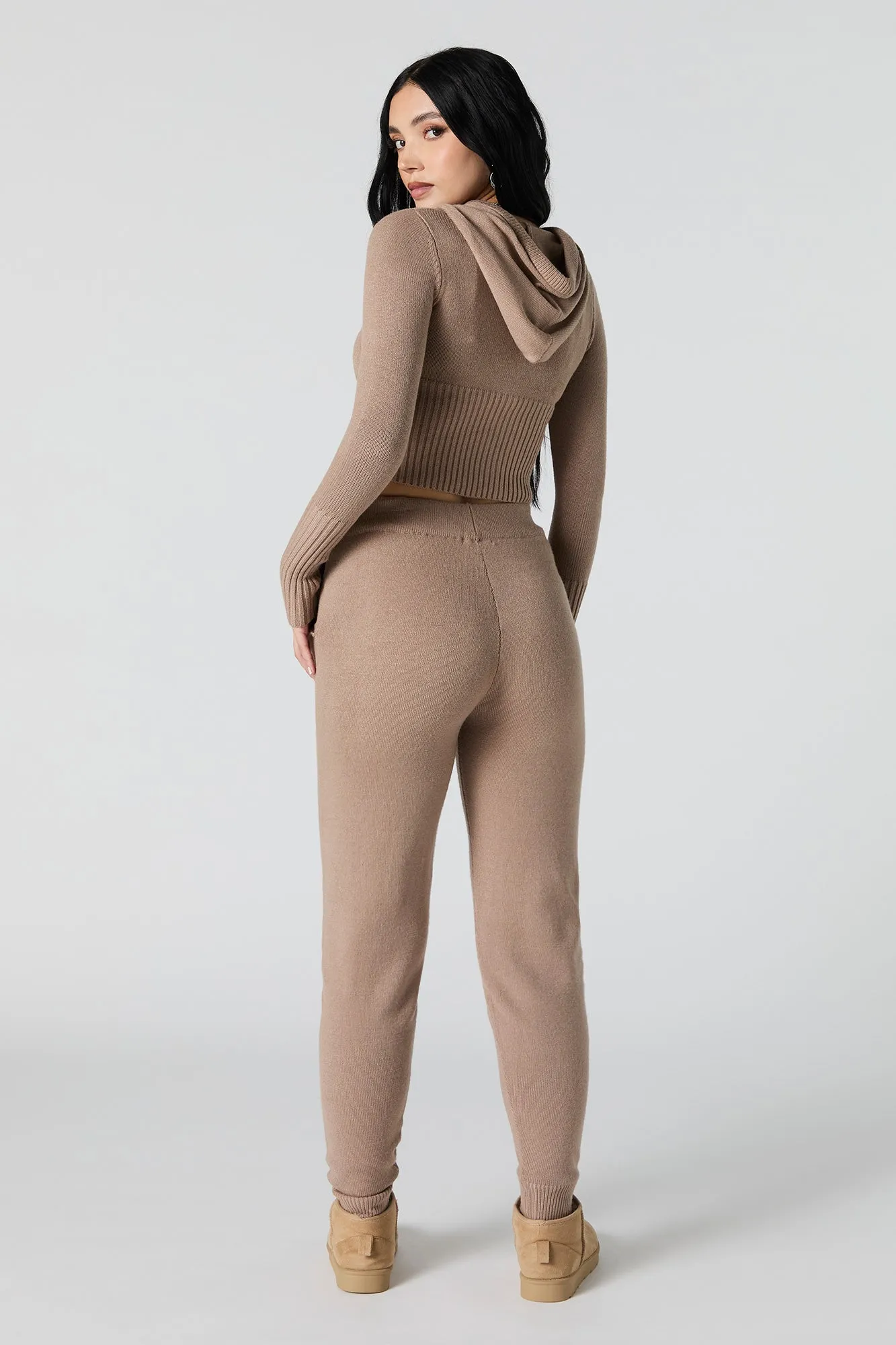 Jogger en tricot à taille coulissante