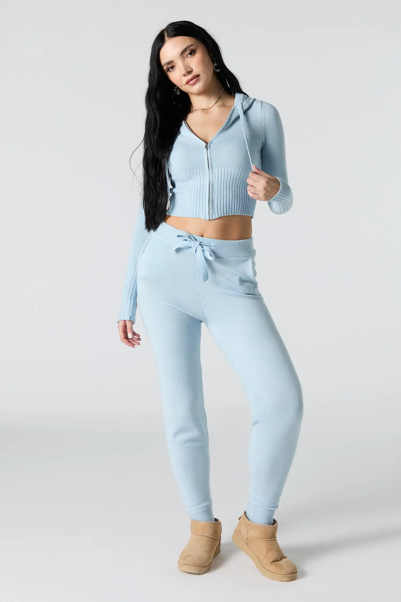 Jogger en tricot à taille coulissante