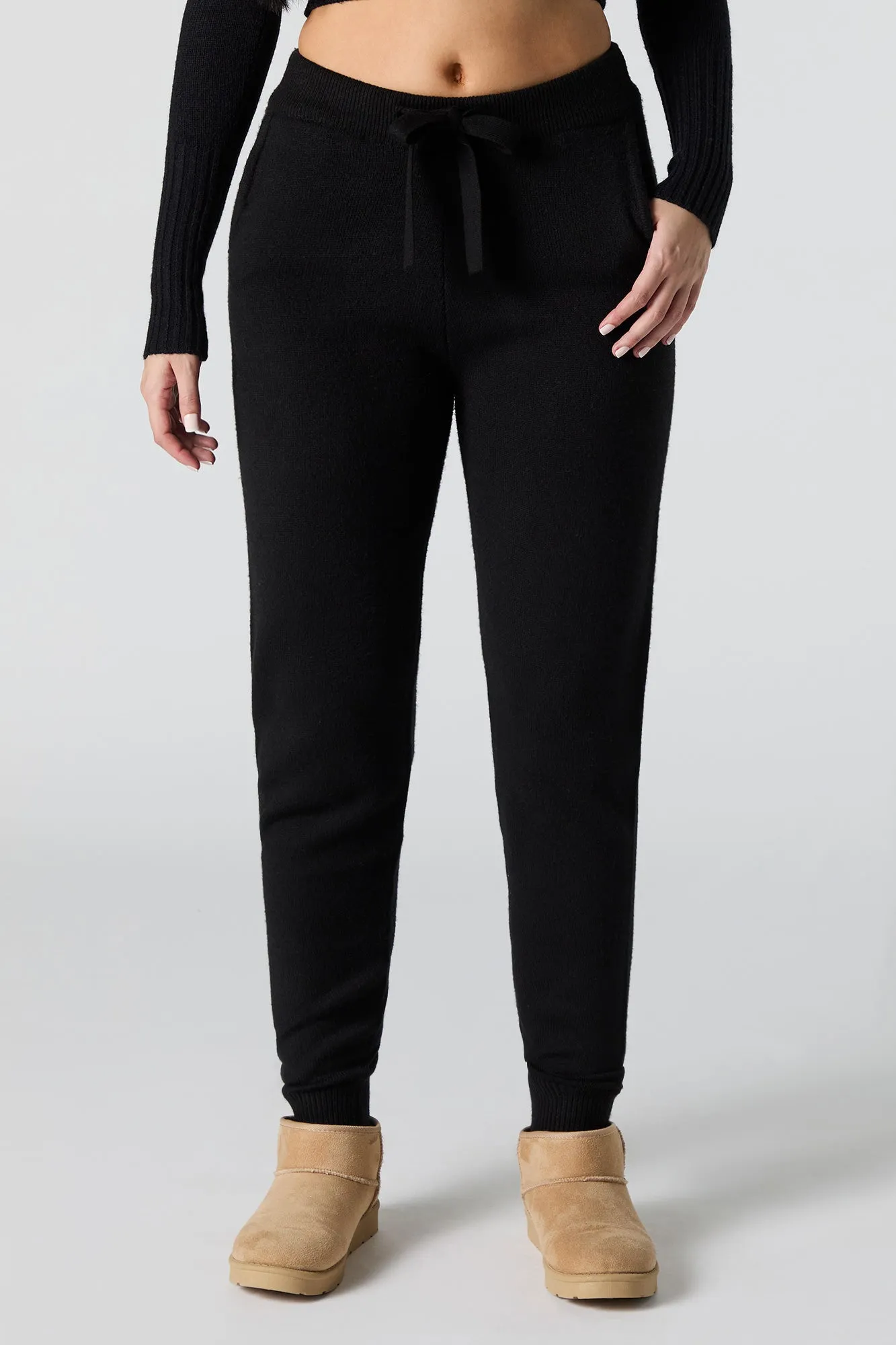 Jogger en tricot à taille coulissante