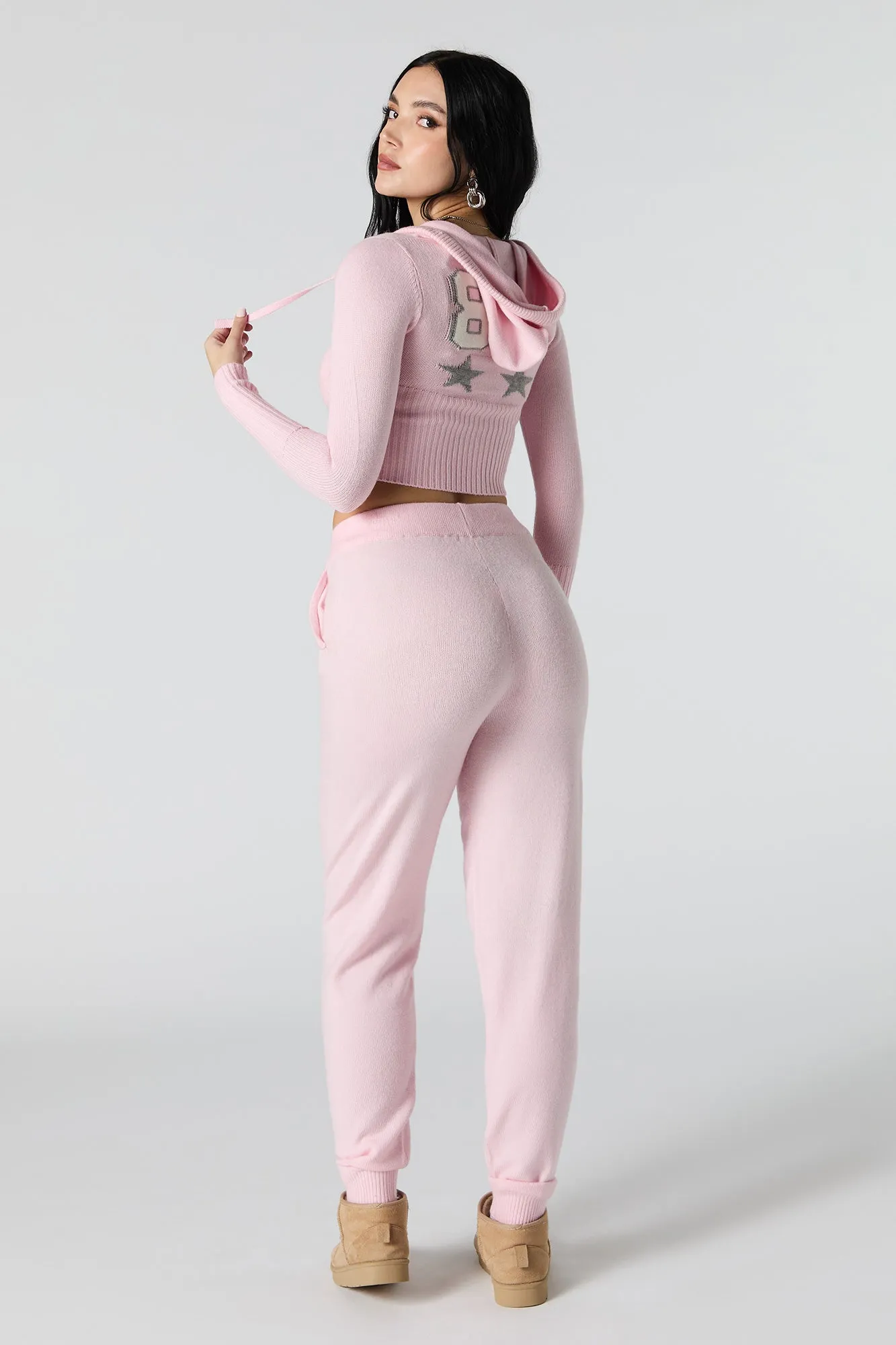 Jogger en tricot à taille coulissante