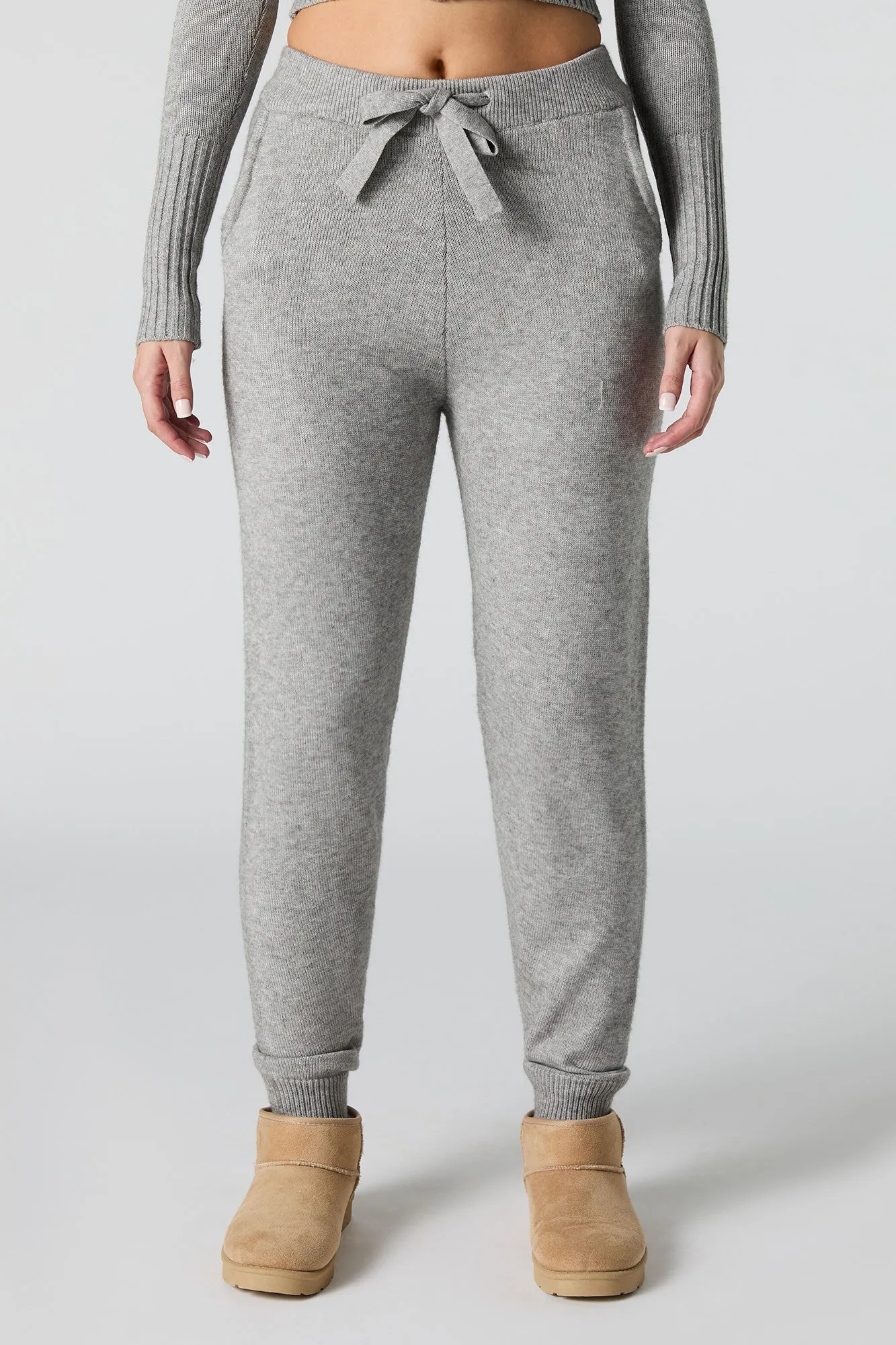 Jogger en tricot à taille coulissante