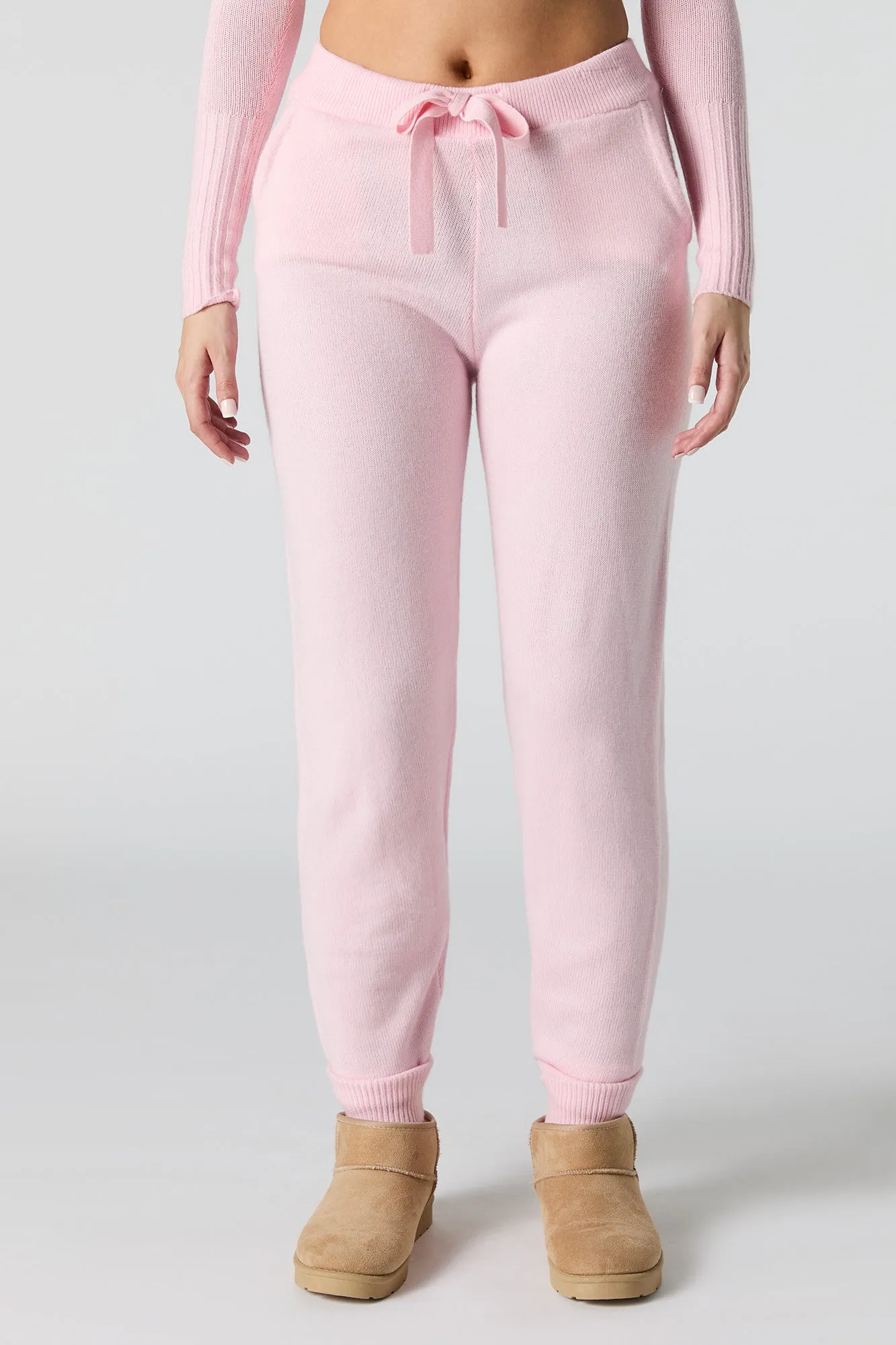 Jogger en tricot à taille coulissante