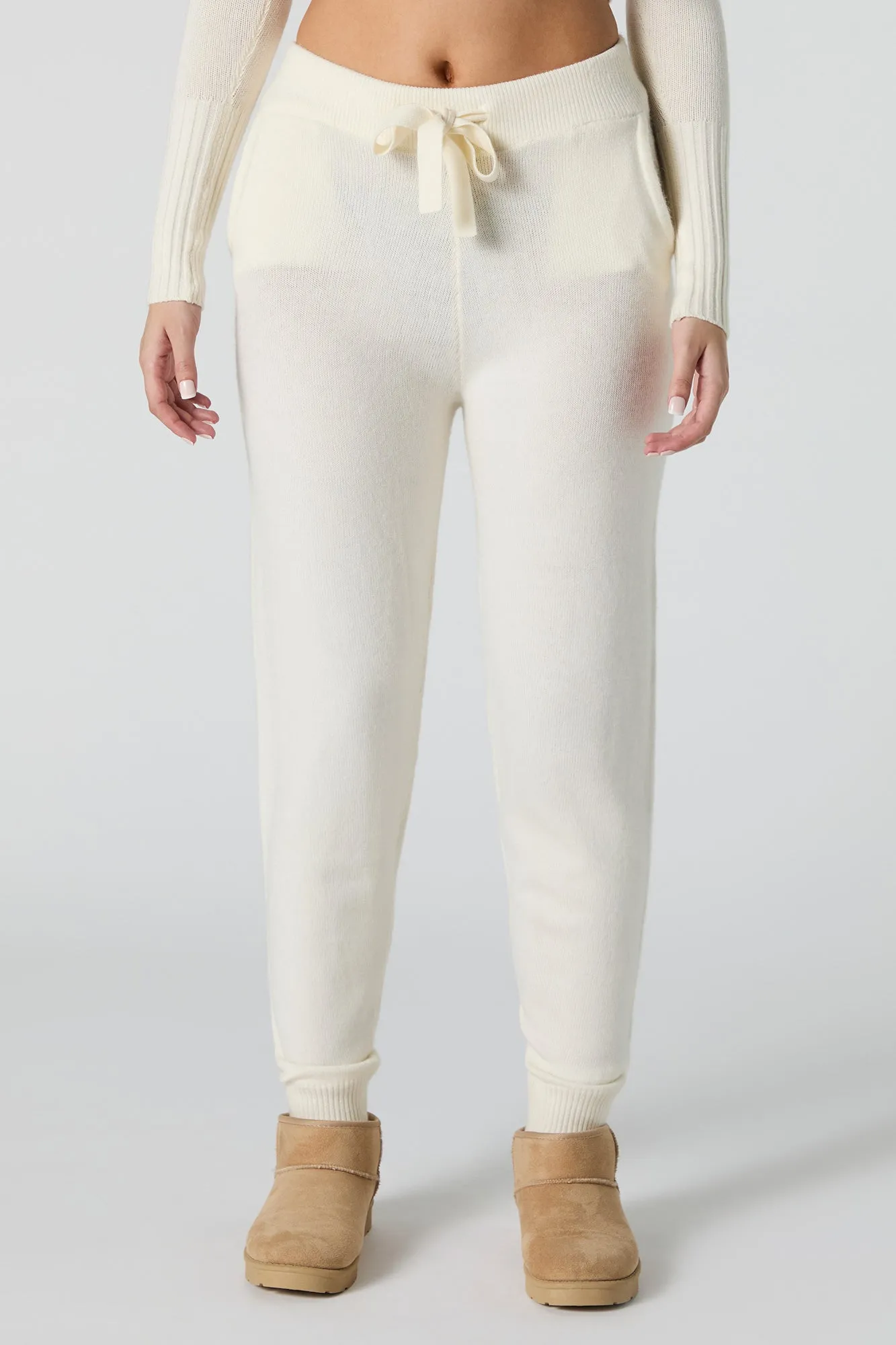 Jogger en tricot à taille coulissante