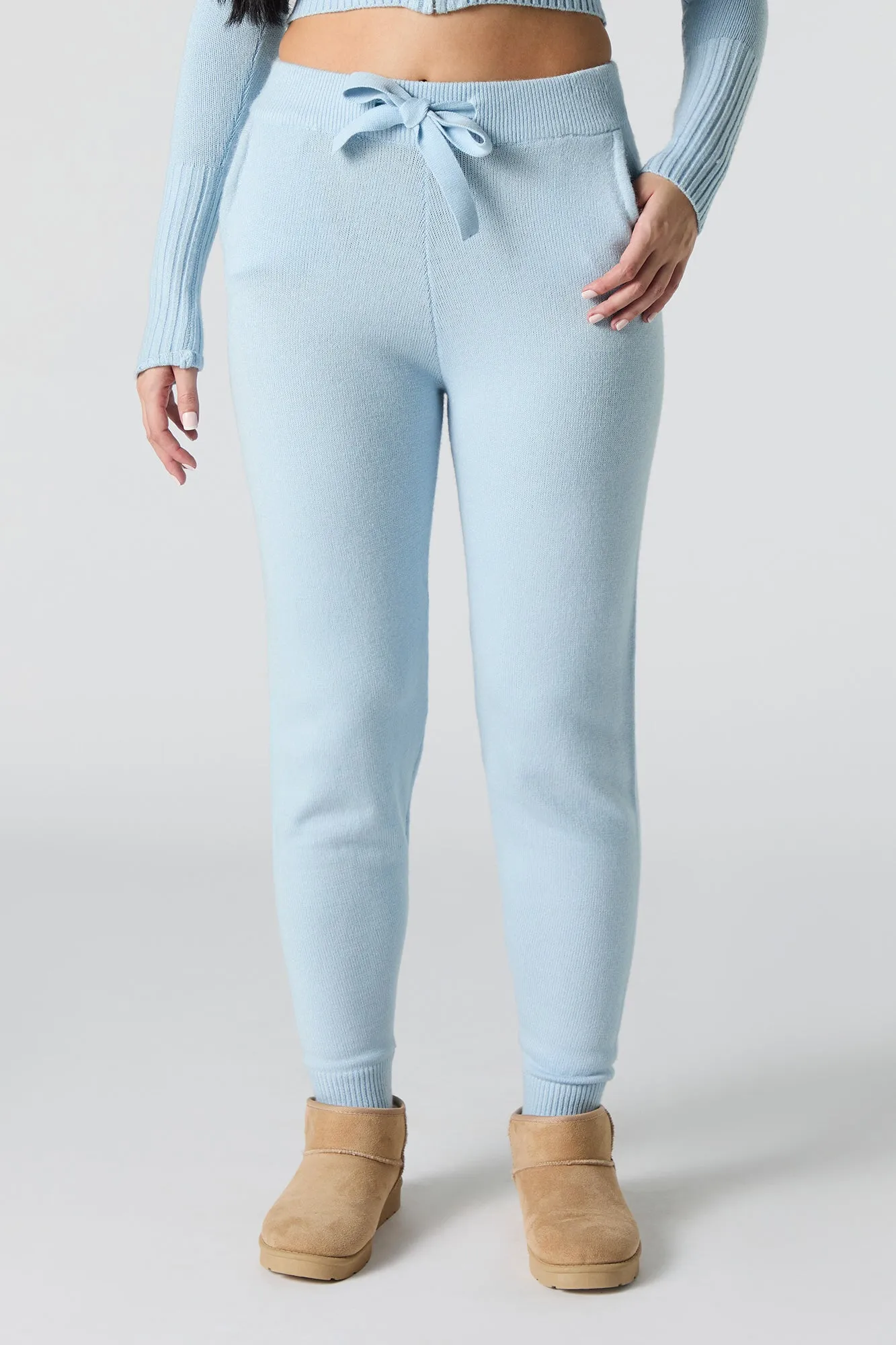Jogger en tricot à taille coulissante