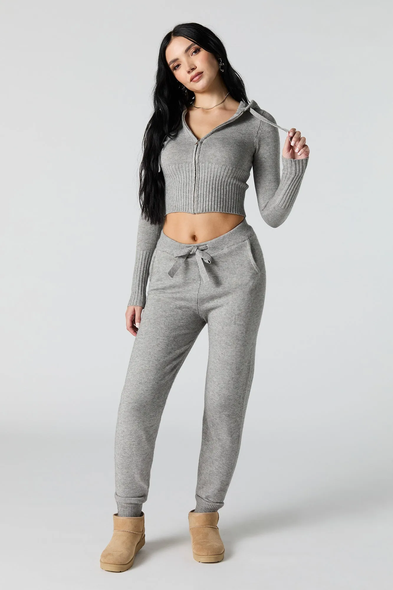 Jogger en tricot à taille coulissante